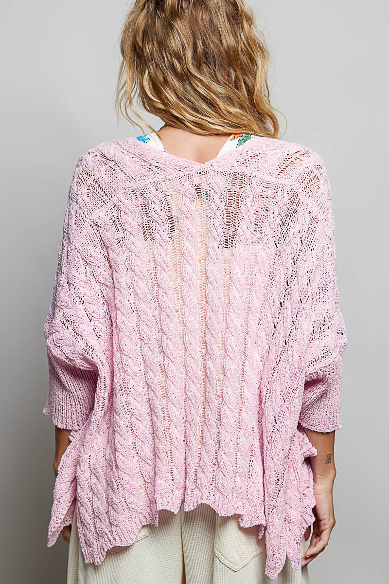 POL Strawberry Pink Knit Cardigan