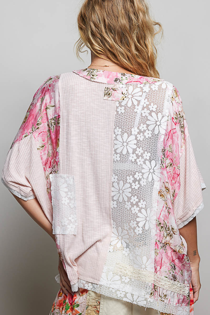 POL Pale Pink Floral Top *Market Special*