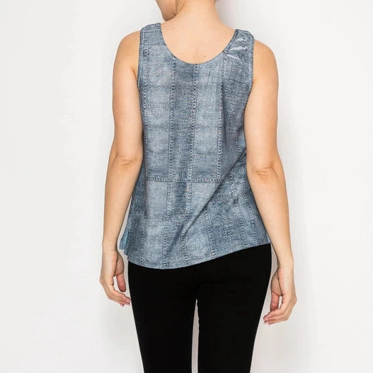 ORIGAMI Denim Subtle Sparkle Tank Top