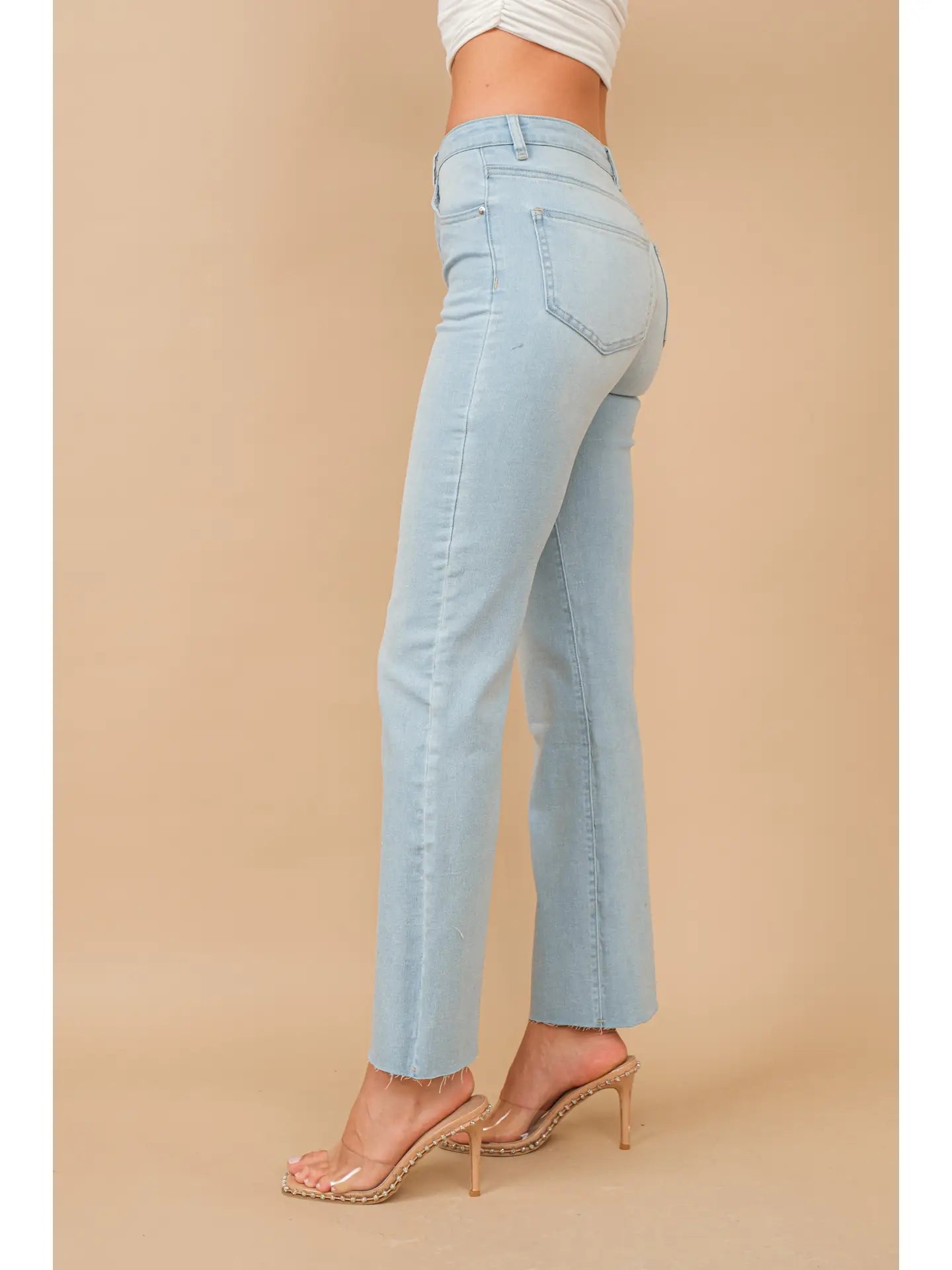 Blue B Light Shimmer Glitter Mid Rise Denim Jeans Light Wash