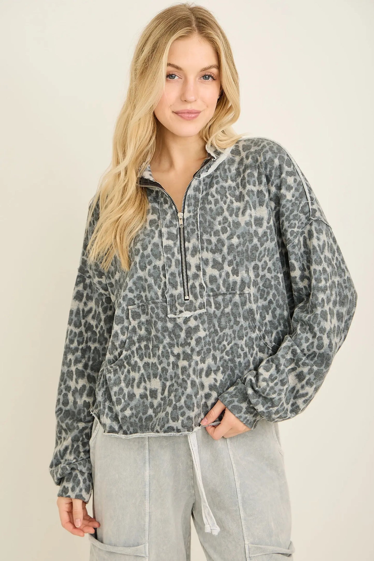 J HER Grey Leopard Jacket