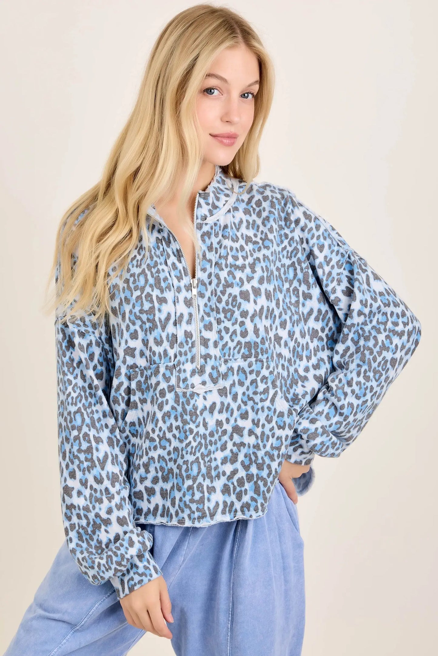J HER Blue Leopard Jacket