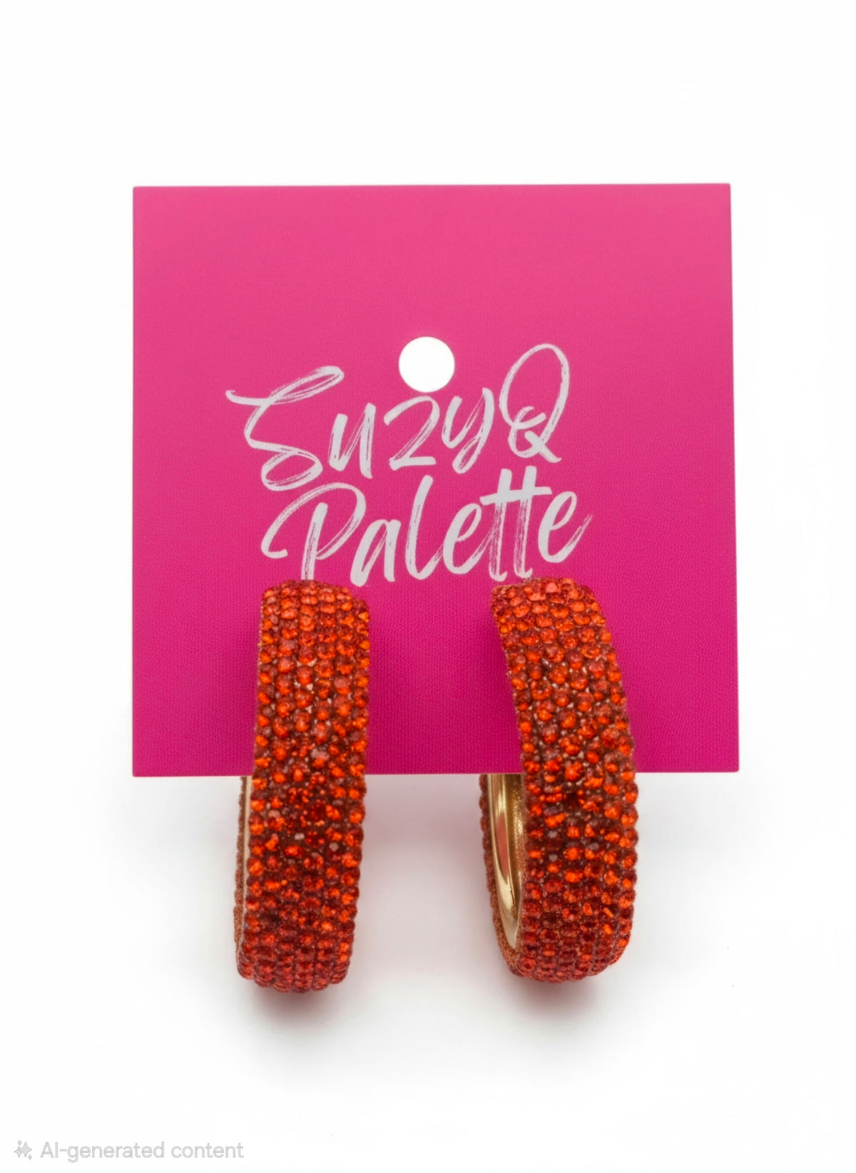 Orange Crystal Hoop Earrings