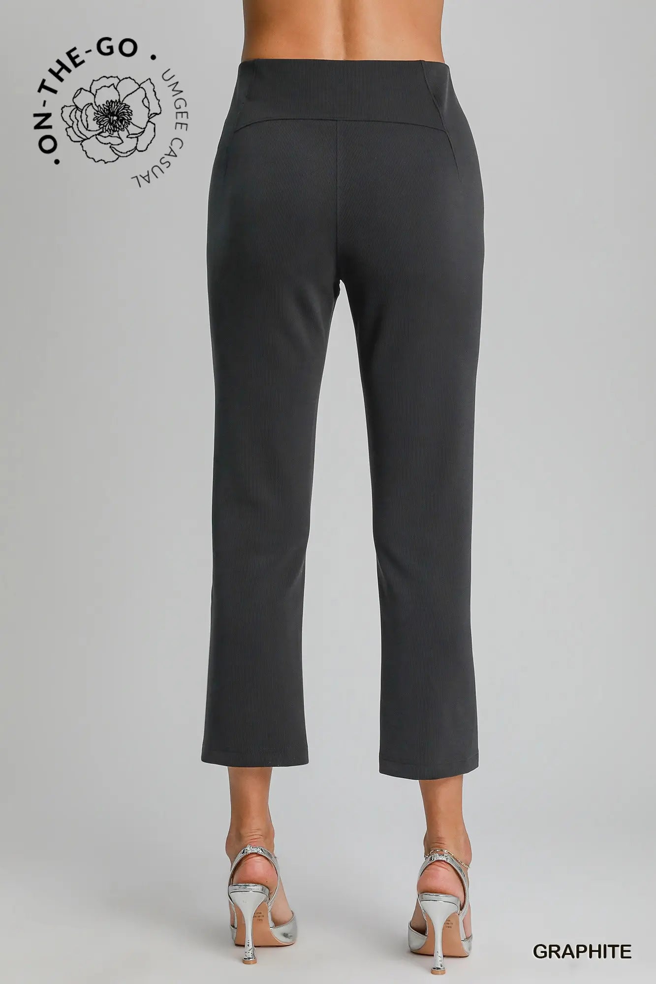 UMGEE Modal Blend High Rise Cropped Pants Graphite