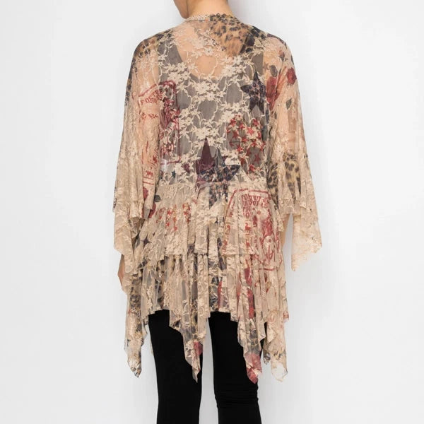 ORIGAMI Star Rose Lace Cardigan