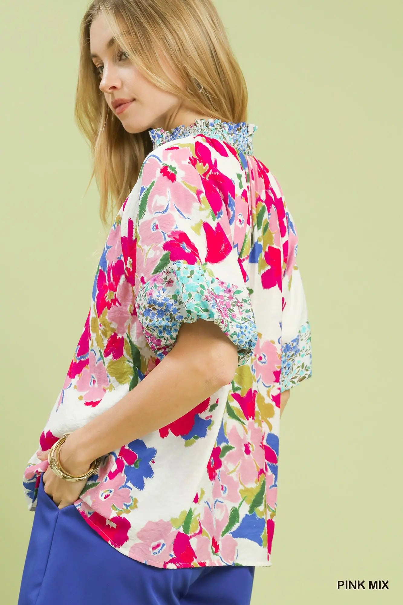 UMGEE Pink Floral Print Top