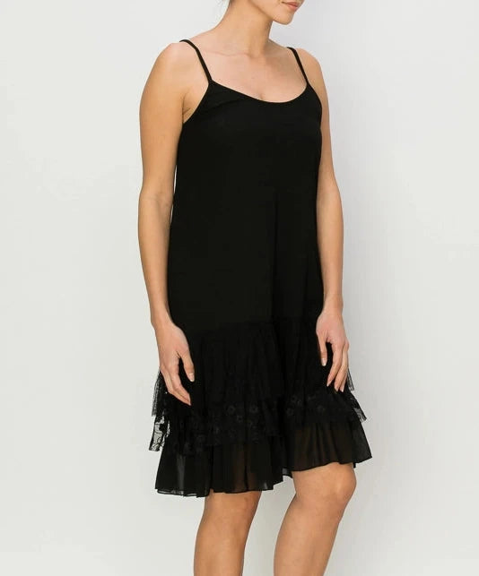 ORIGAMI Black Lace Slip Dress