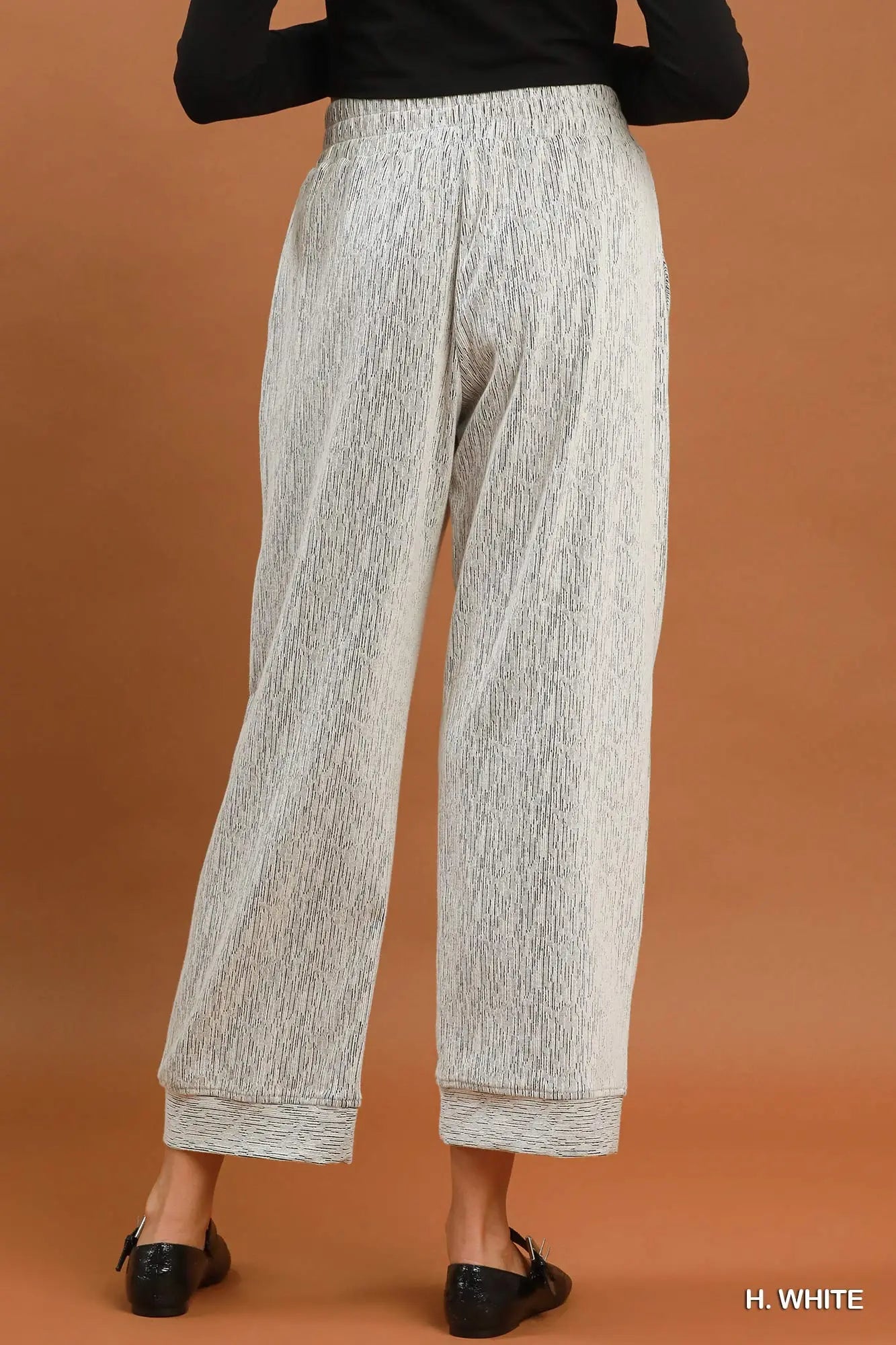 UMGEE Heather White Textured Knit Pants