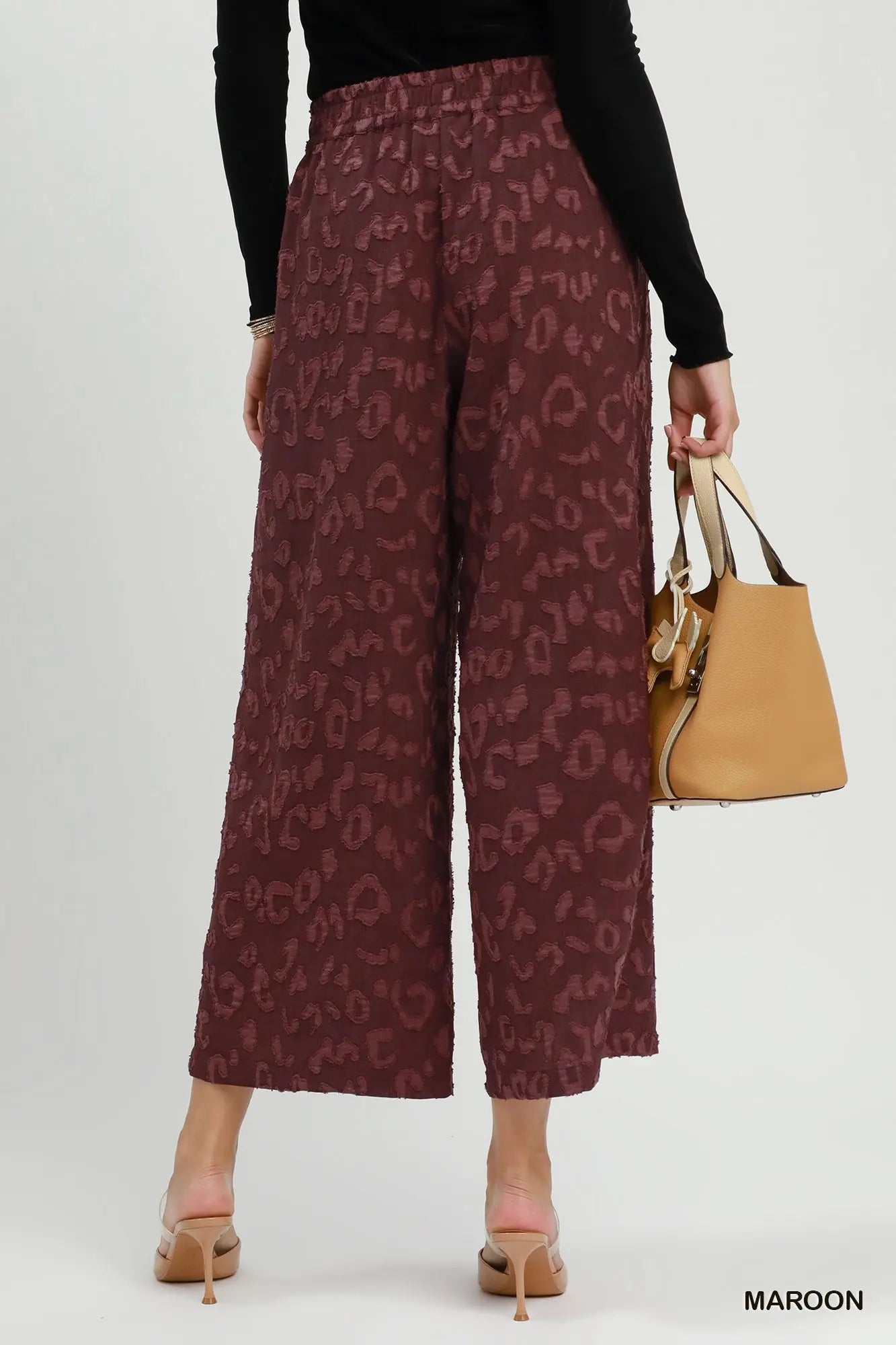 UMGEE Burgundy Leopard Print Pants