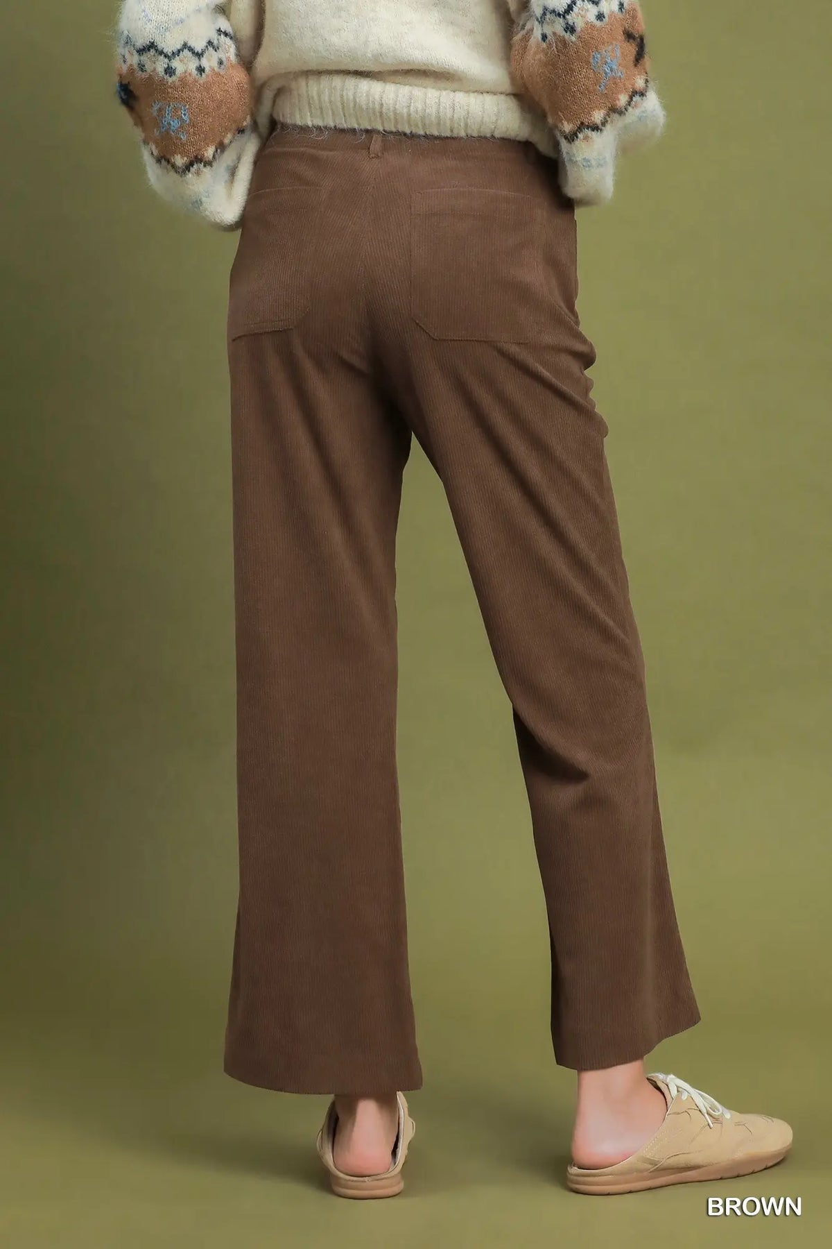 UMGEE Brown Corduroy Straight Leg Pants