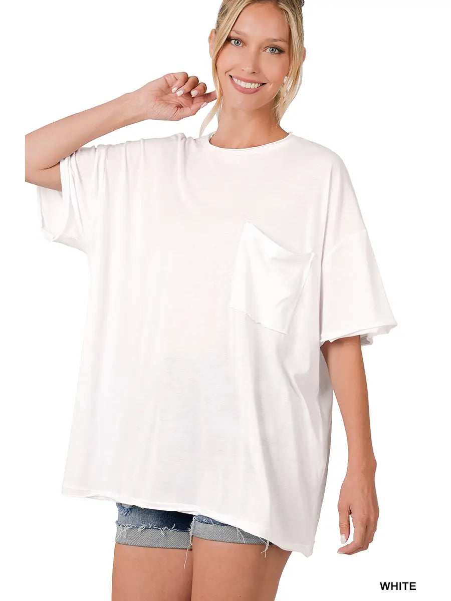 White Oversized Pocket T-Shirt