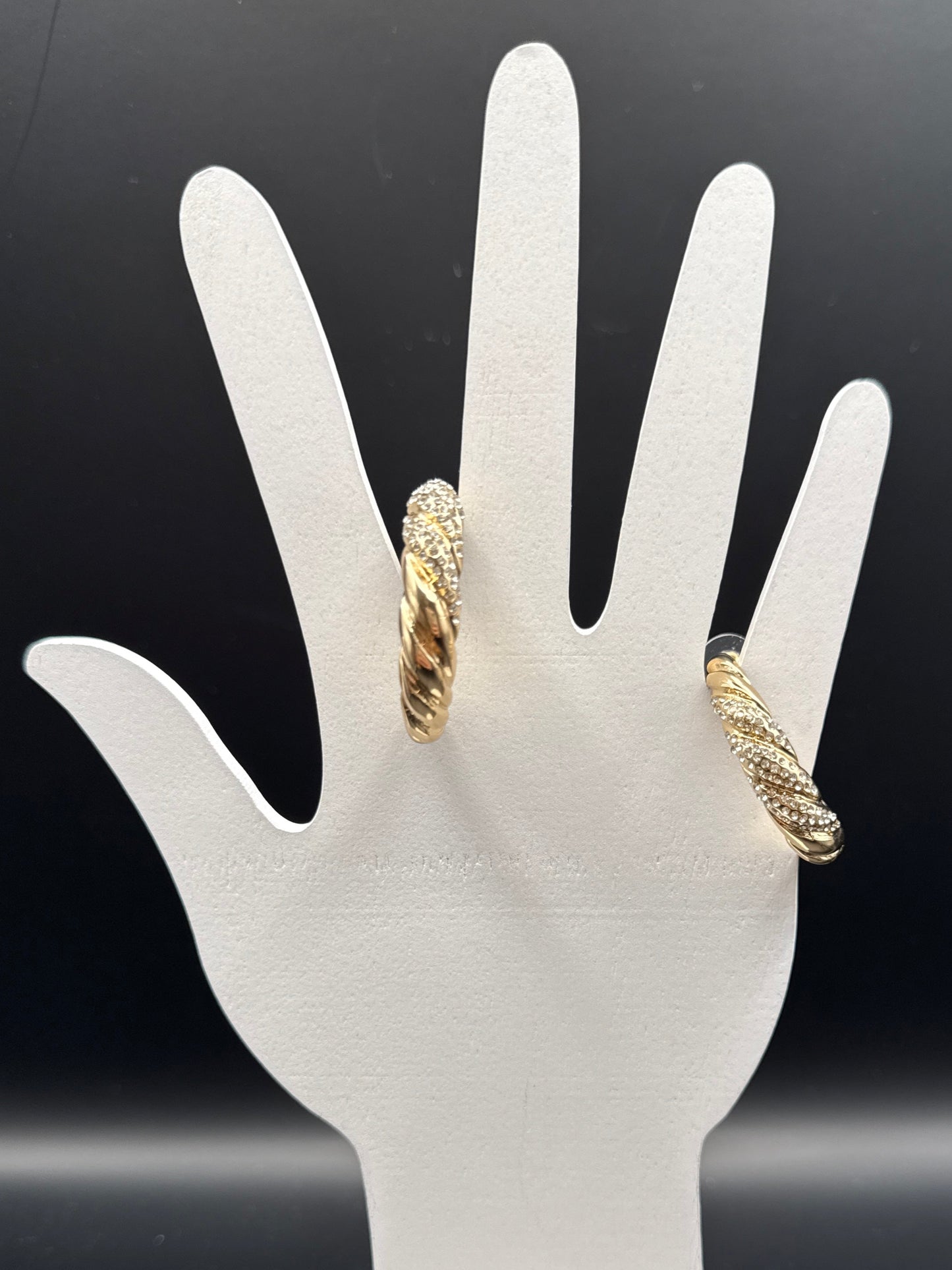 Crystal Gold Hoop Earrings