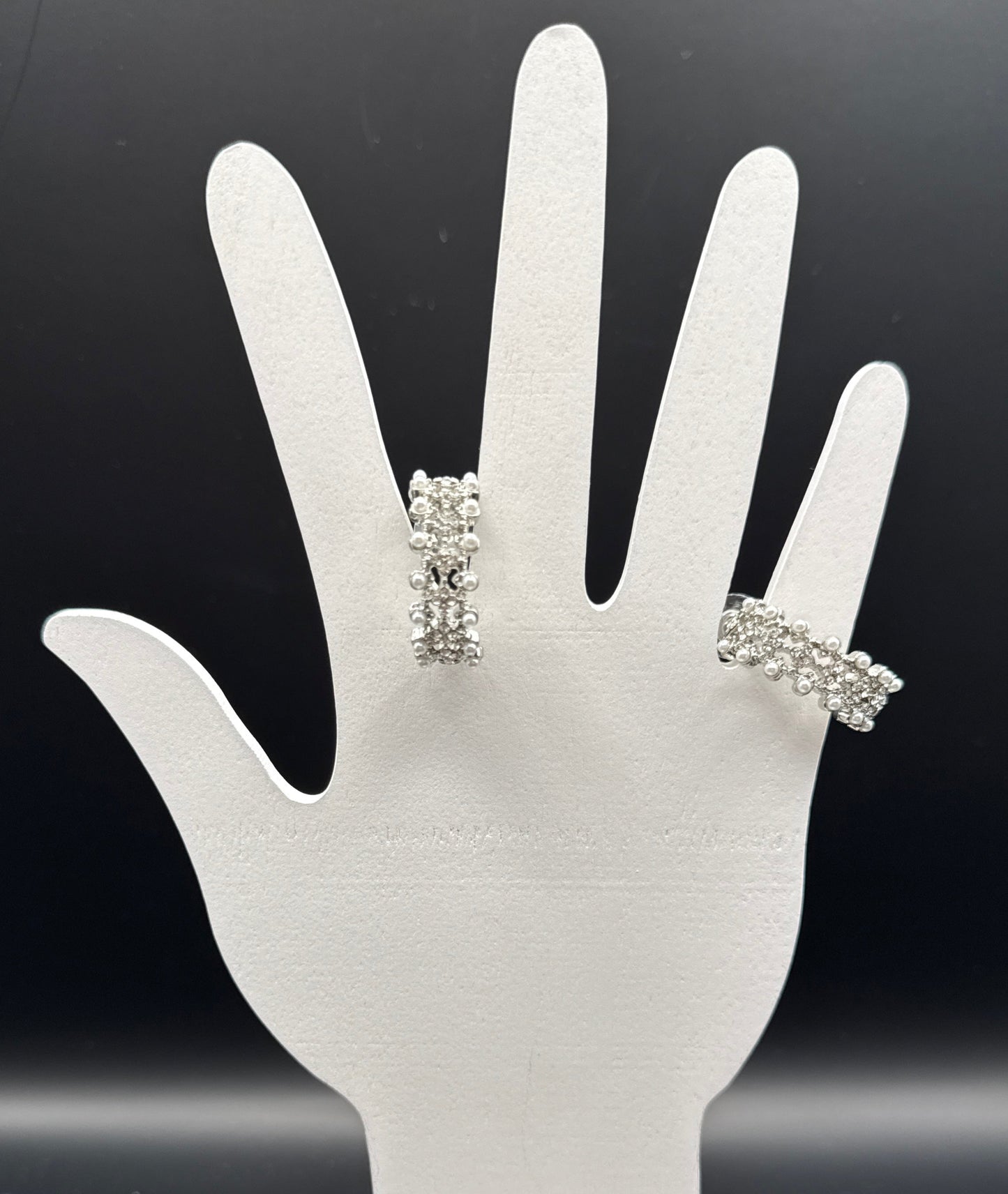 Crystal and Pearl Silver Hoop Earrings