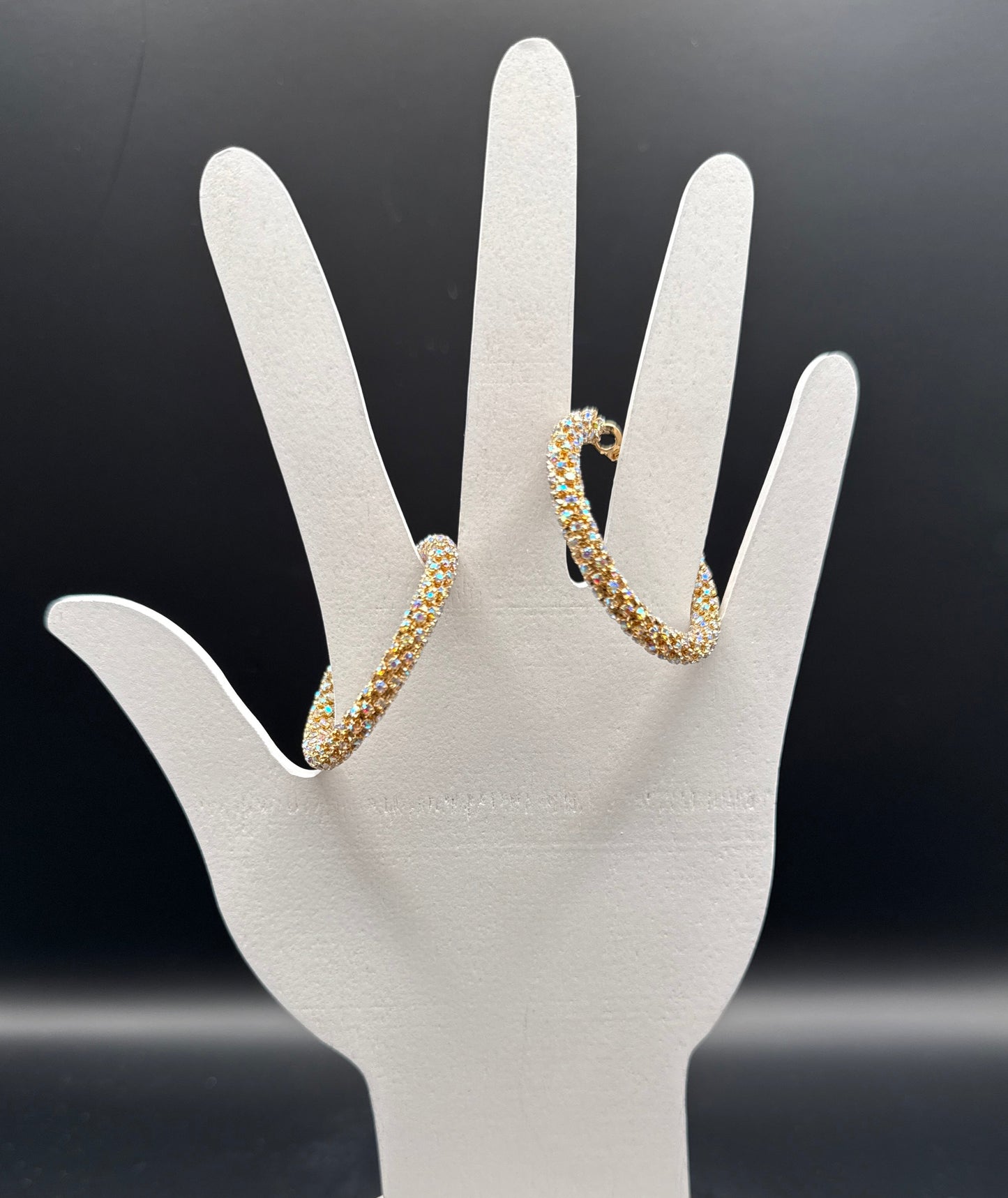 ALICE AB Stone Hoop Earrings Gold / Silver