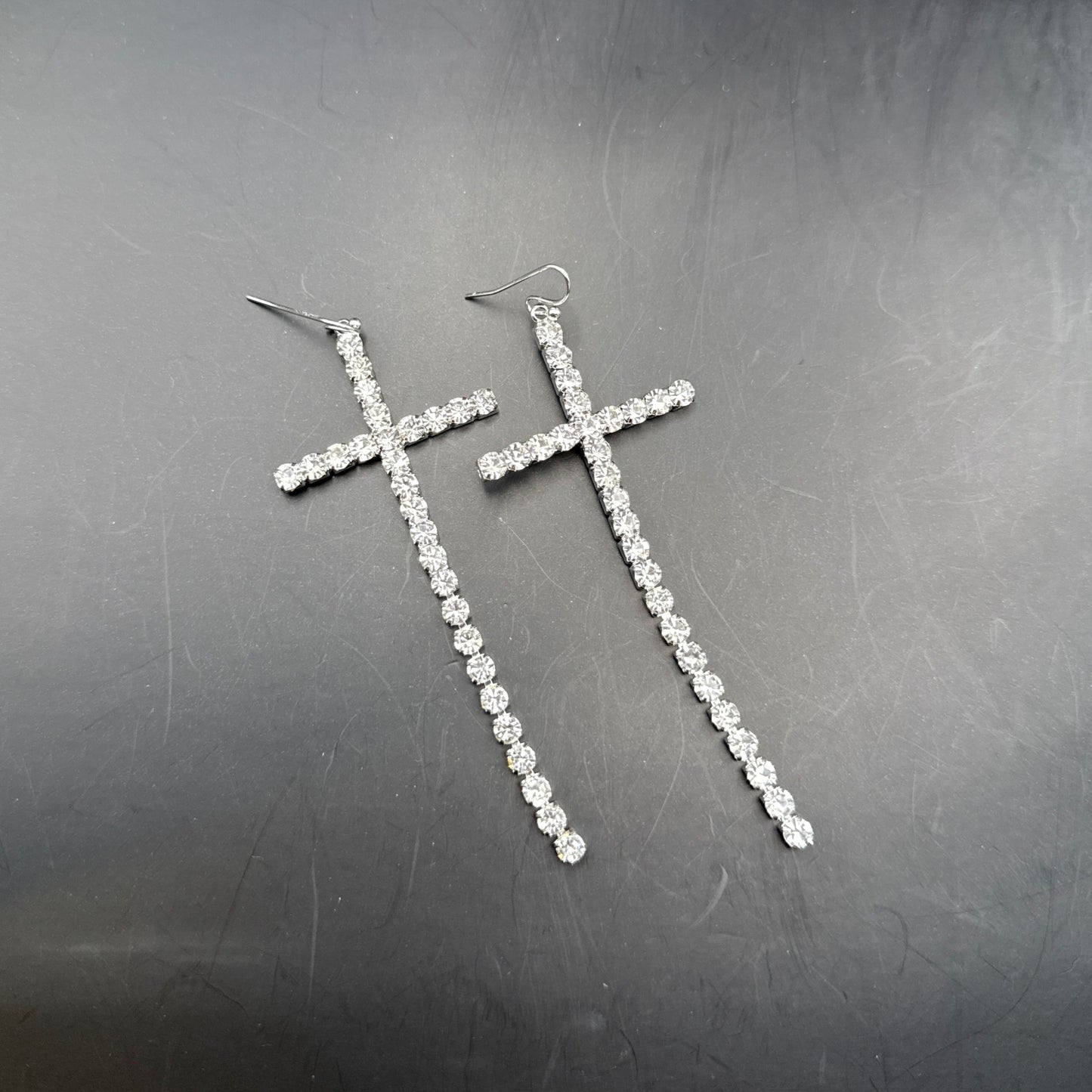 Crystal Cross Earrings