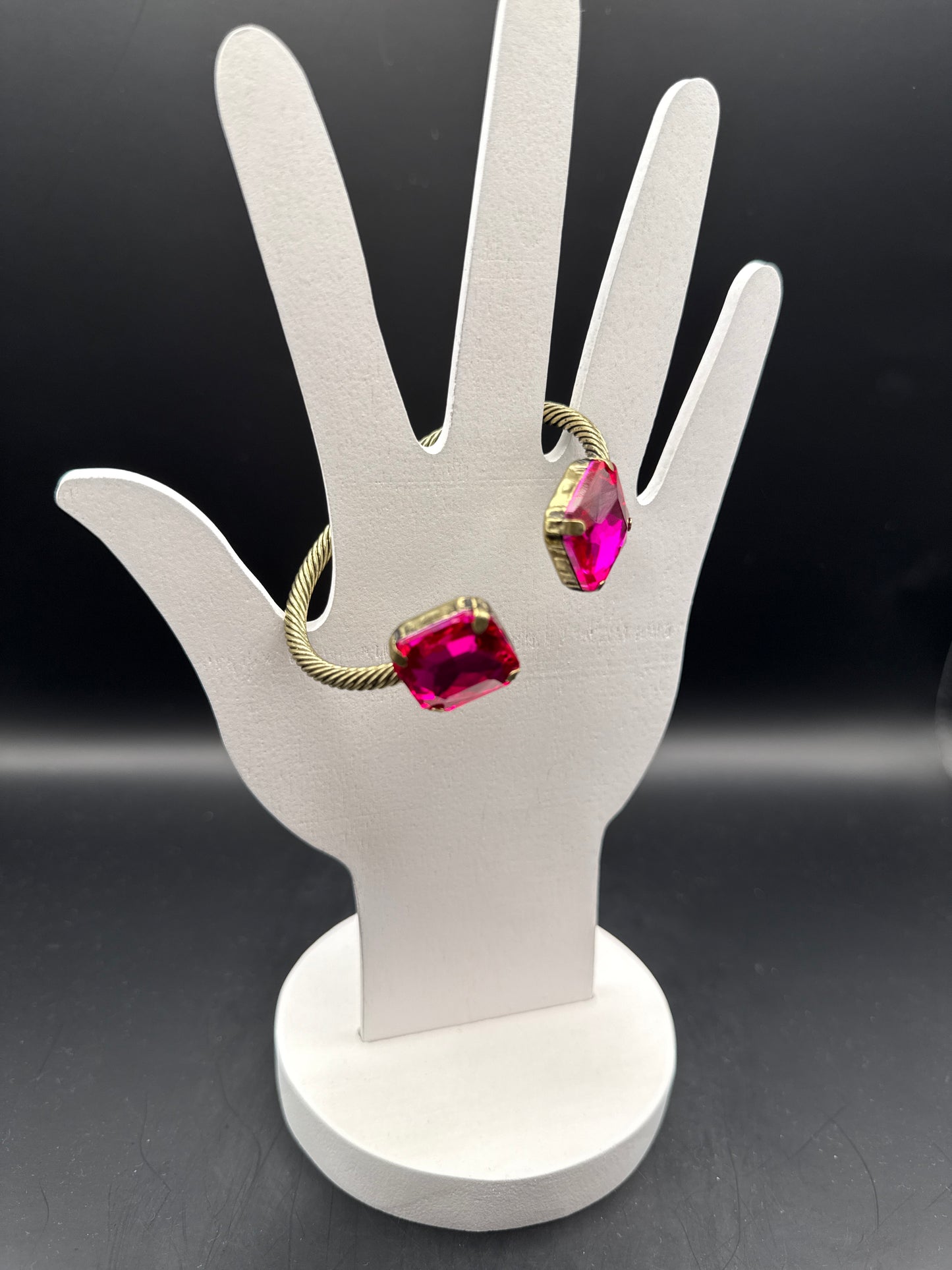 ALICE Large Hot Pink Crystal Cuff Bracelet