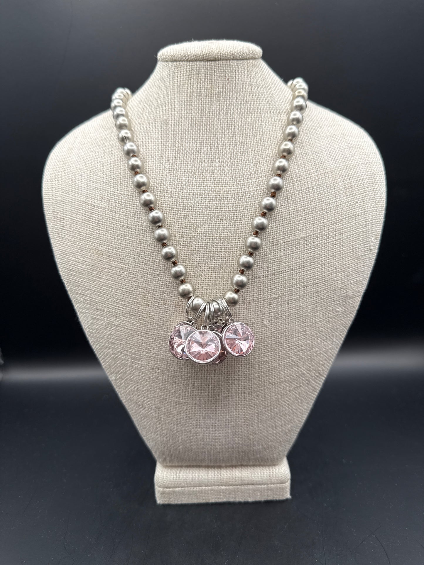 ALICE Navajo Pearl Inspired with 7 Pink Charm Necklace