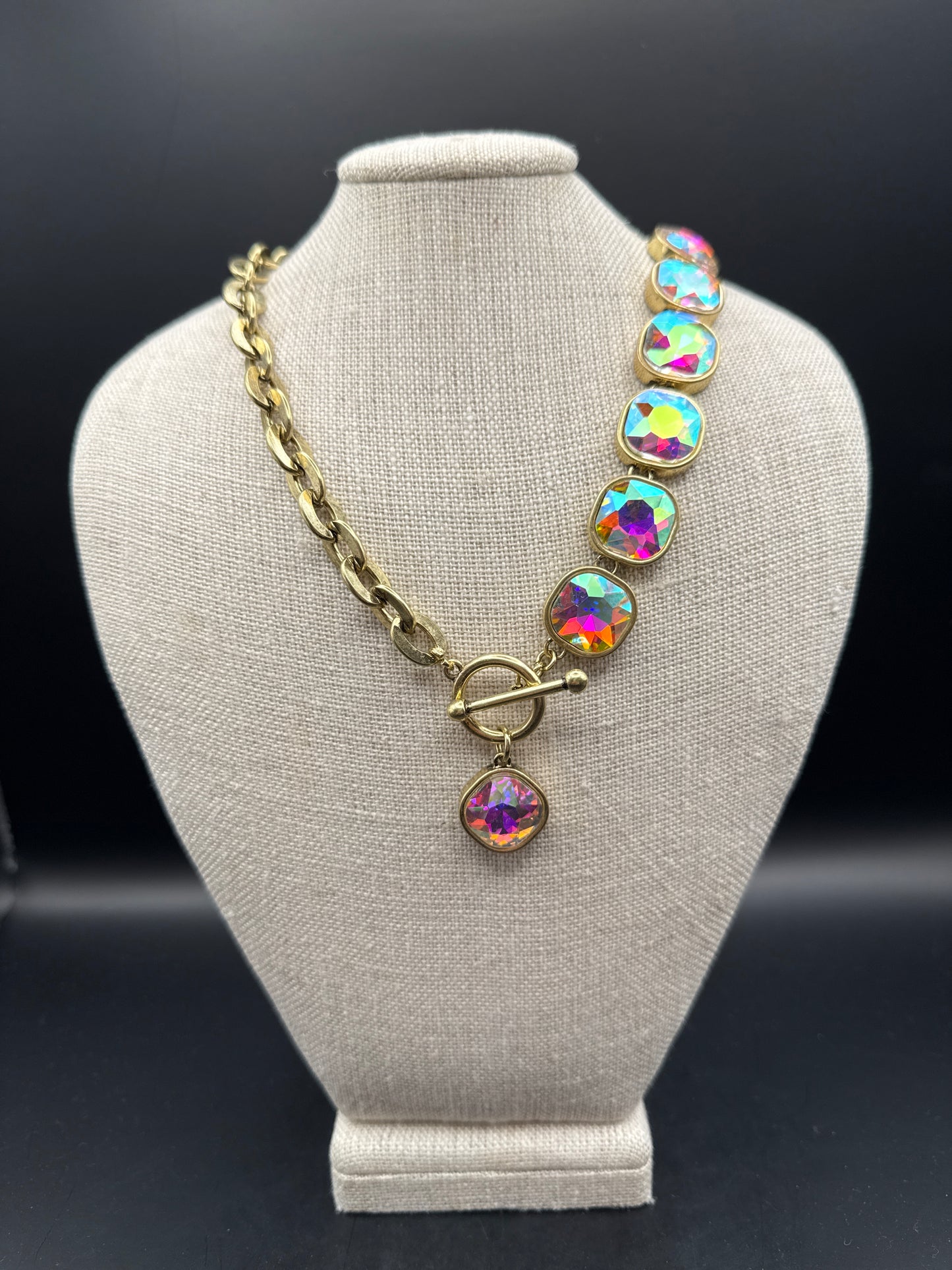 ALICE AB Stone on Gold Necklace