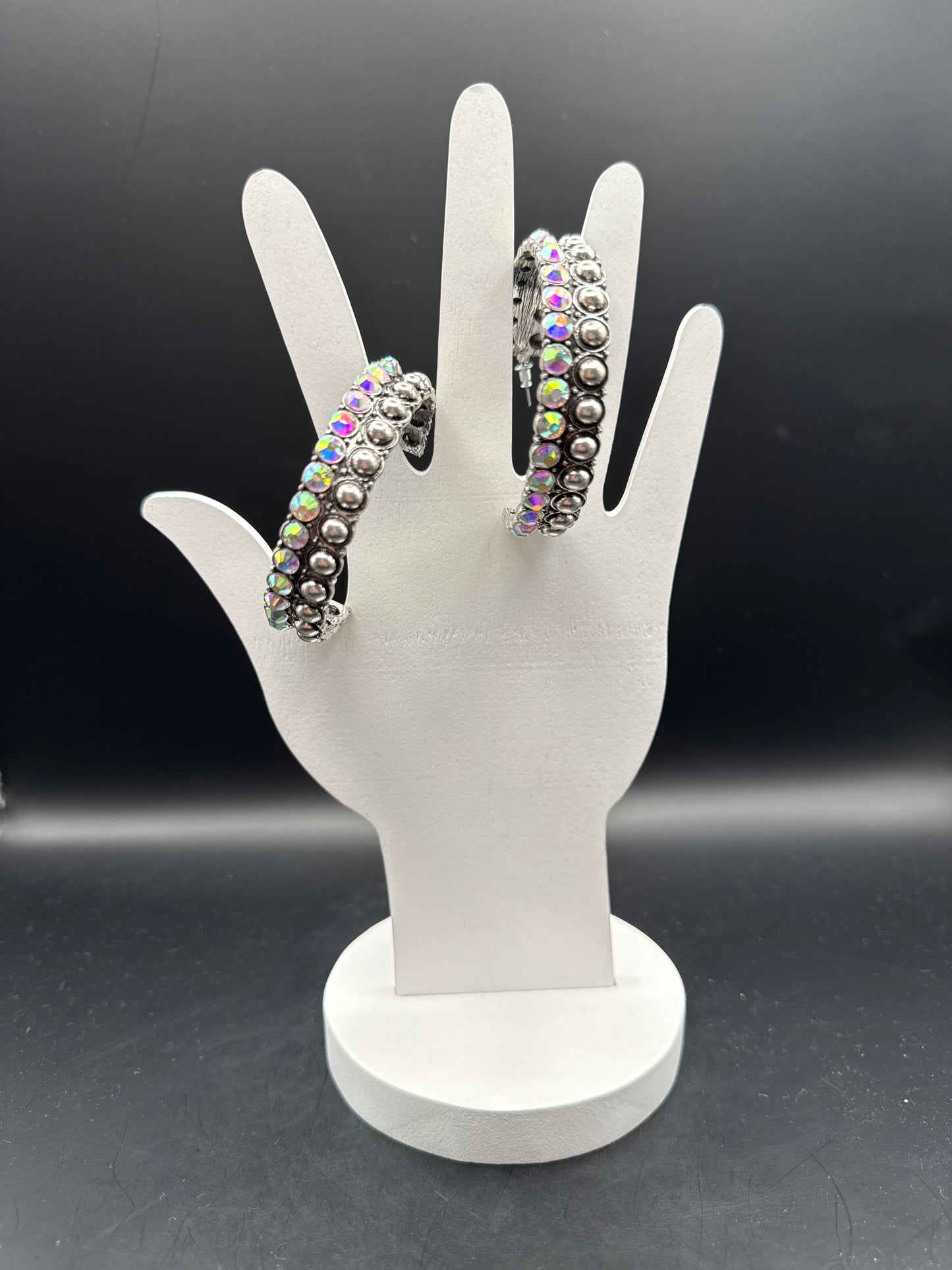 ALICE AB Stone and Bubble Hoop Earrings