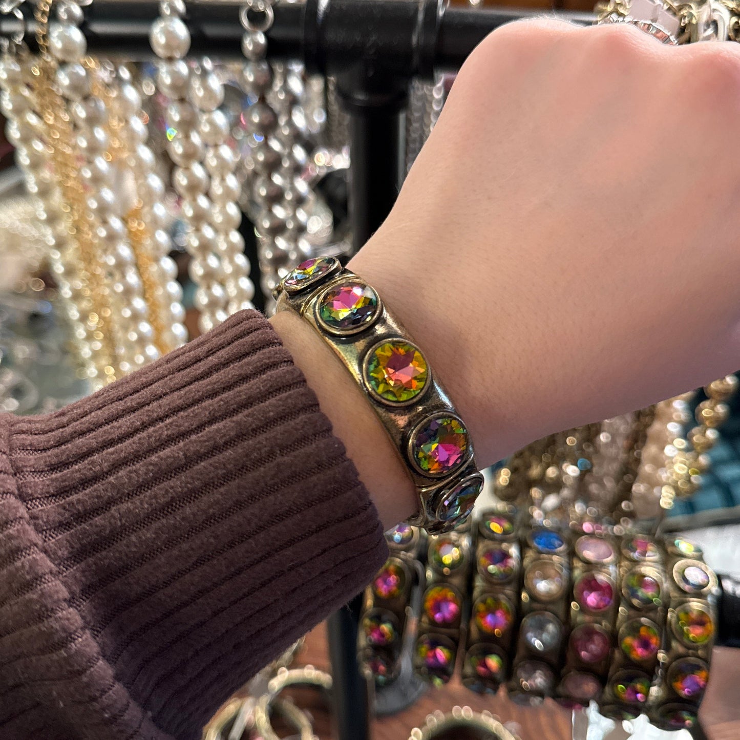 ALICE Volcano Circle Burnished Gold Bracelet