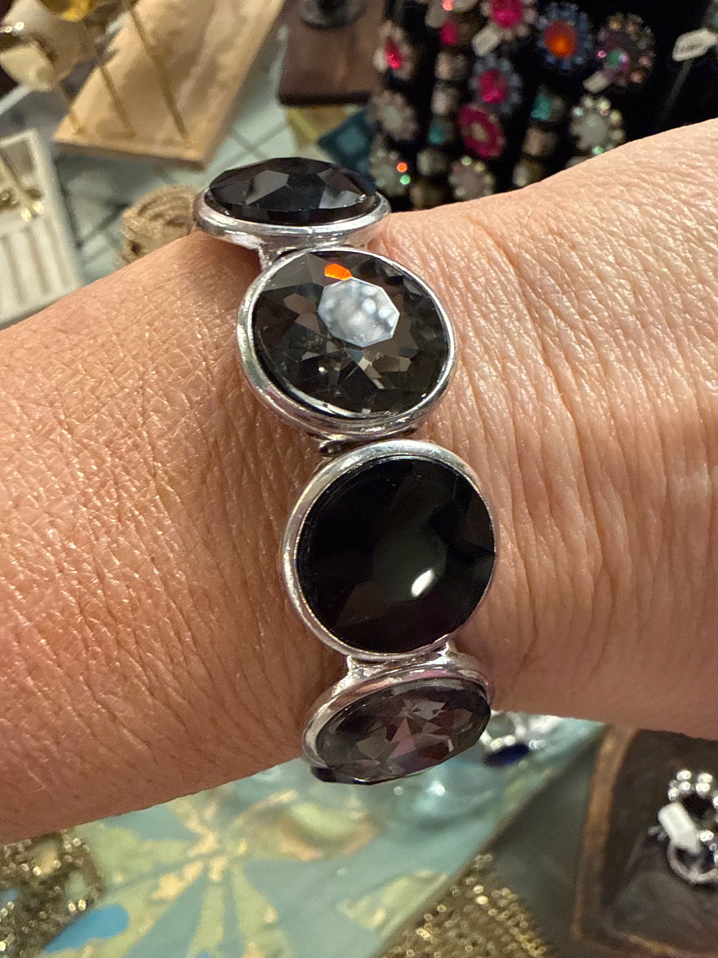 Smoke Black Dime Bracelet