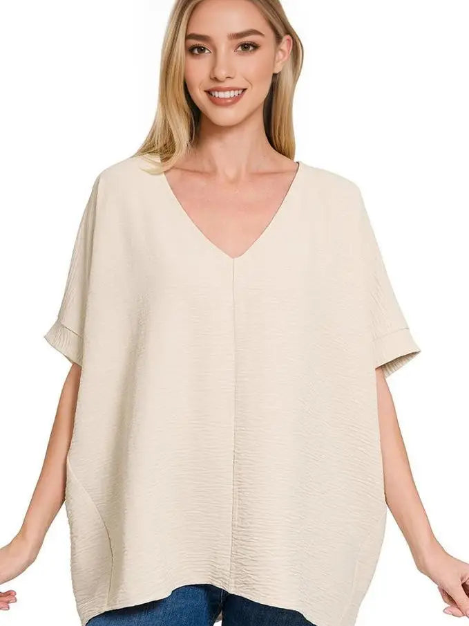 Sand Beige Dolman Top