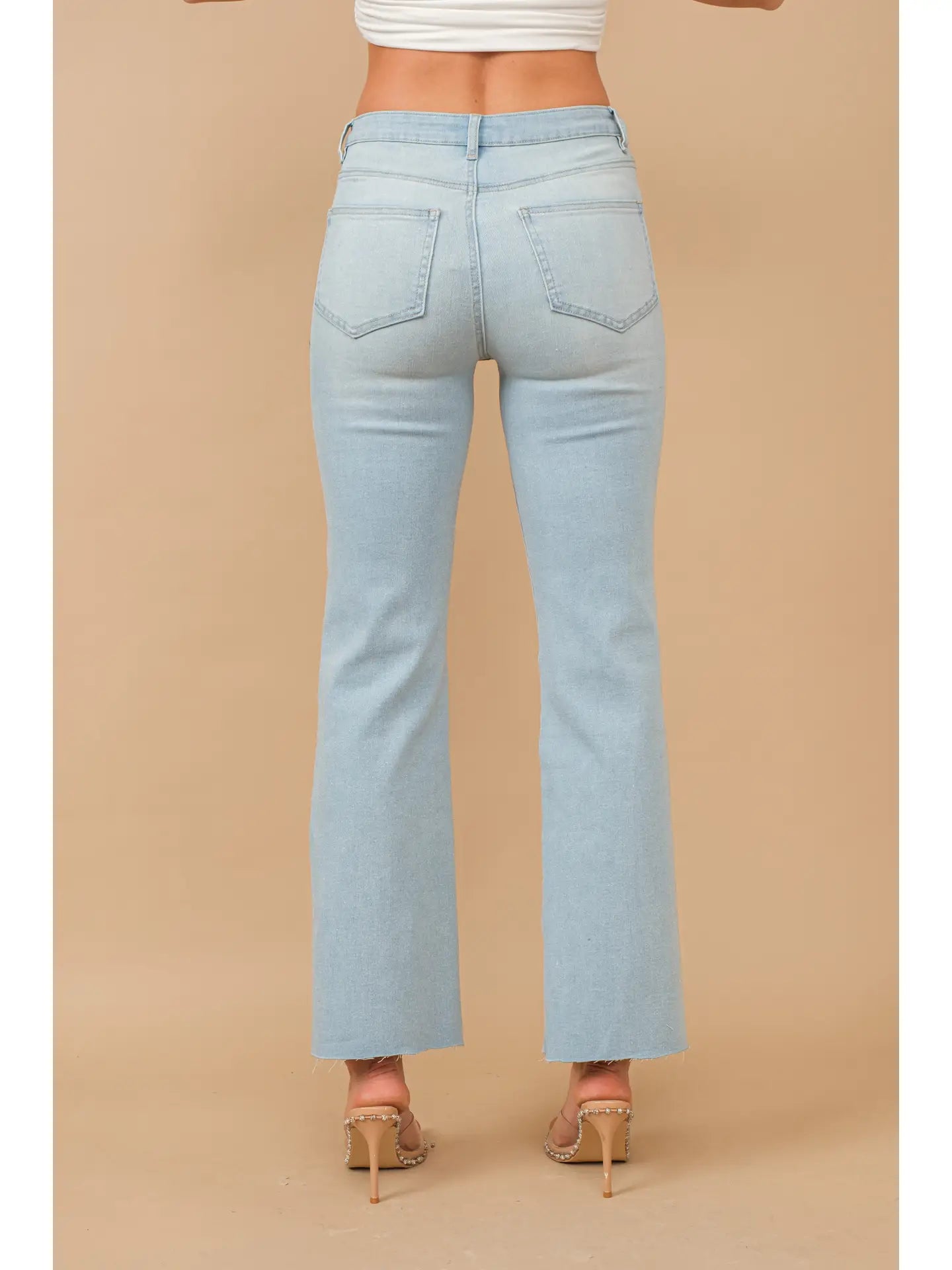 Blue B Light Shimmer Glitter Mid Rise Denim Jeans Light Wash
