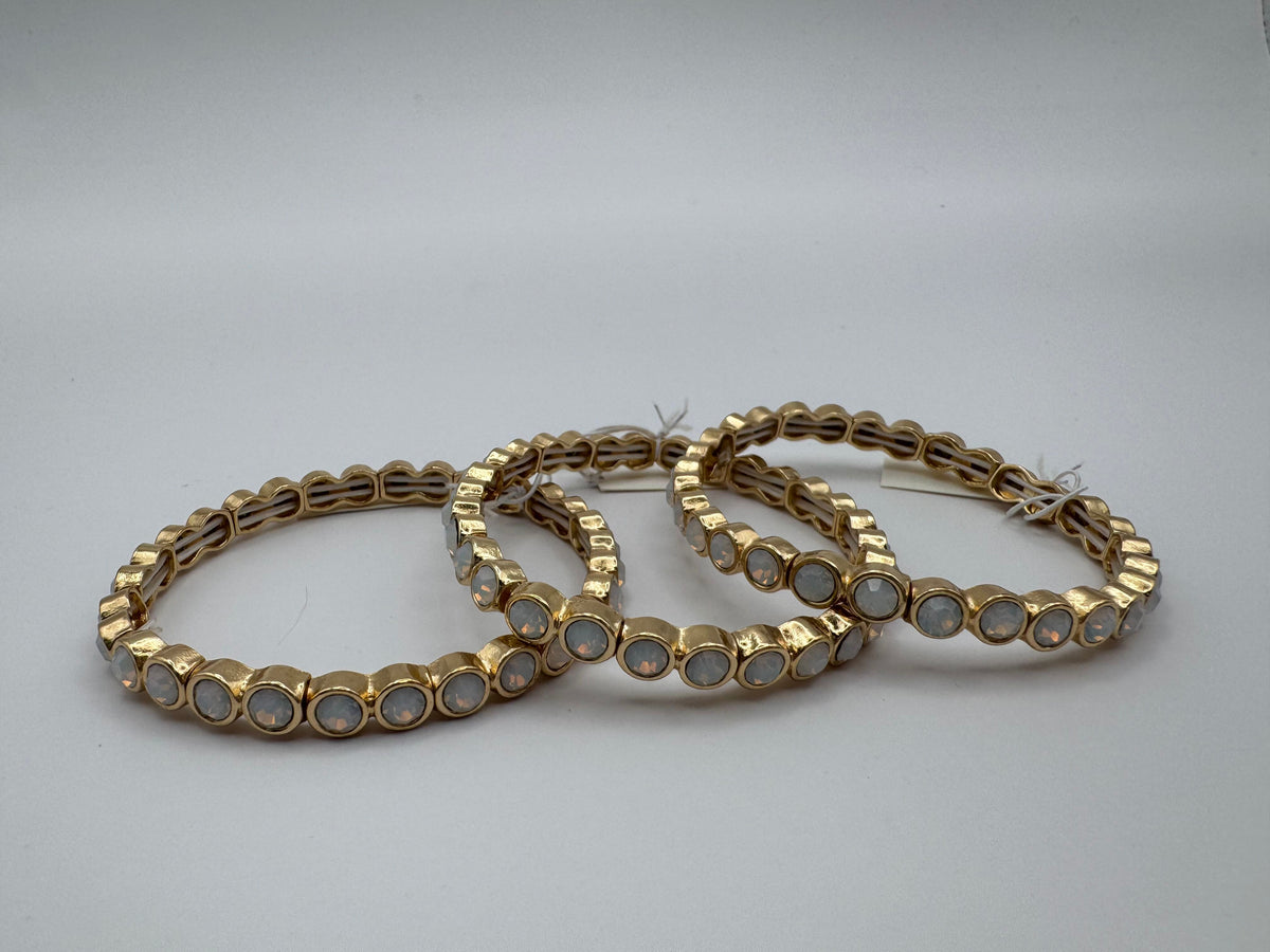 White Opal Crystal Circle Bracelet