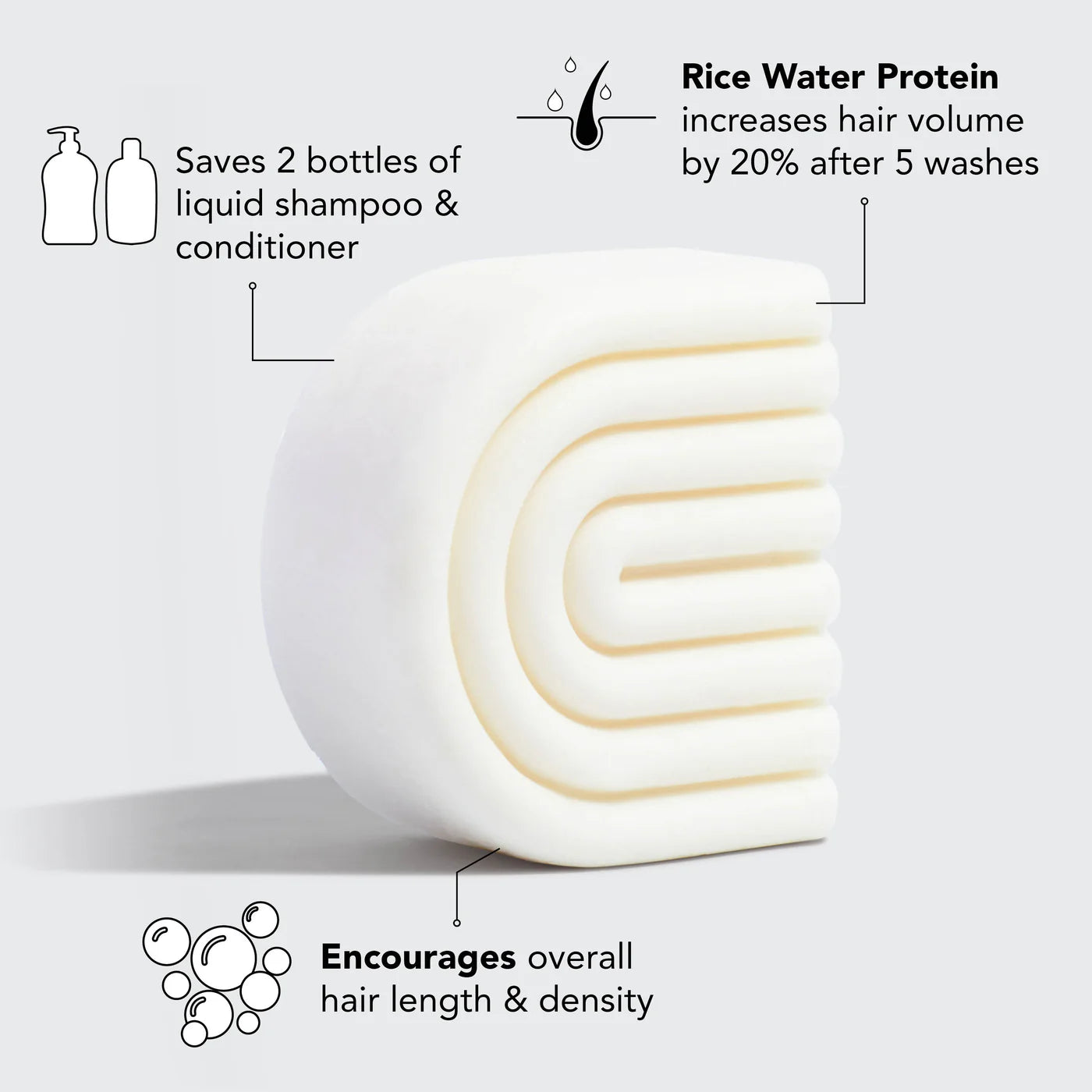 KITSCH Rice Water Conditioner Bar for Hair Growth