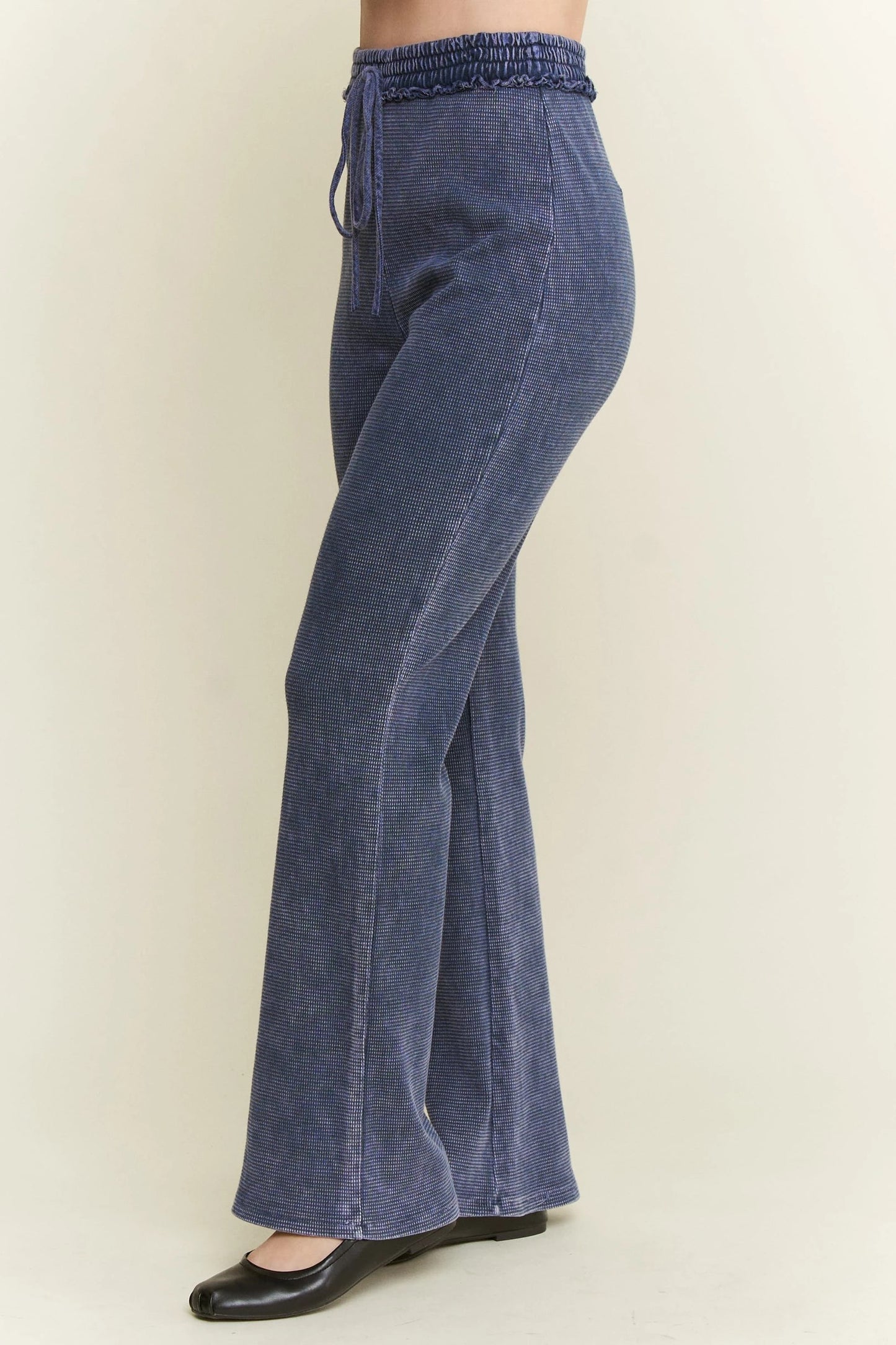 J. HER Mineral Wash Thermal Straight Pants Navy