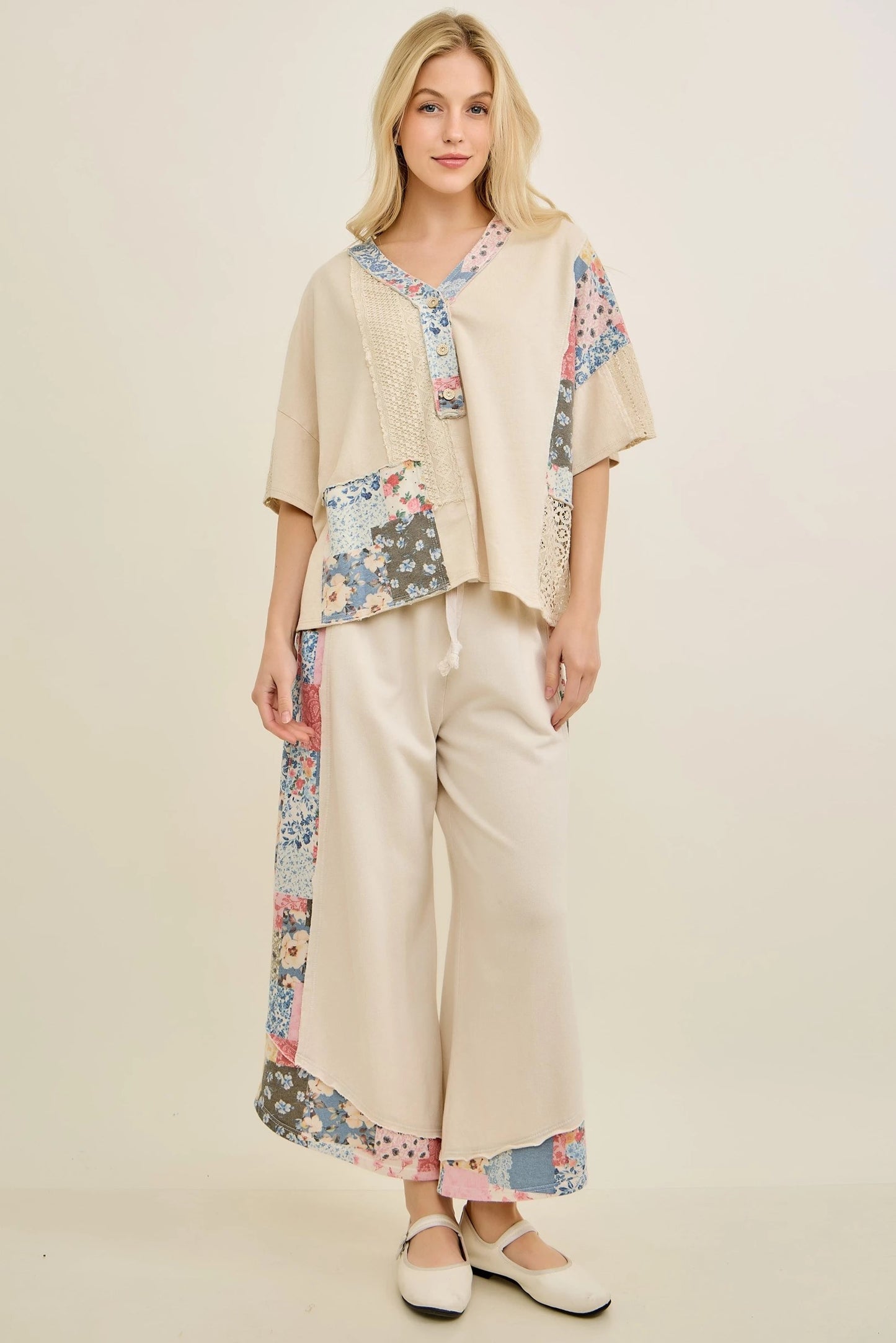 J Her Natural Bandana Cropped Set