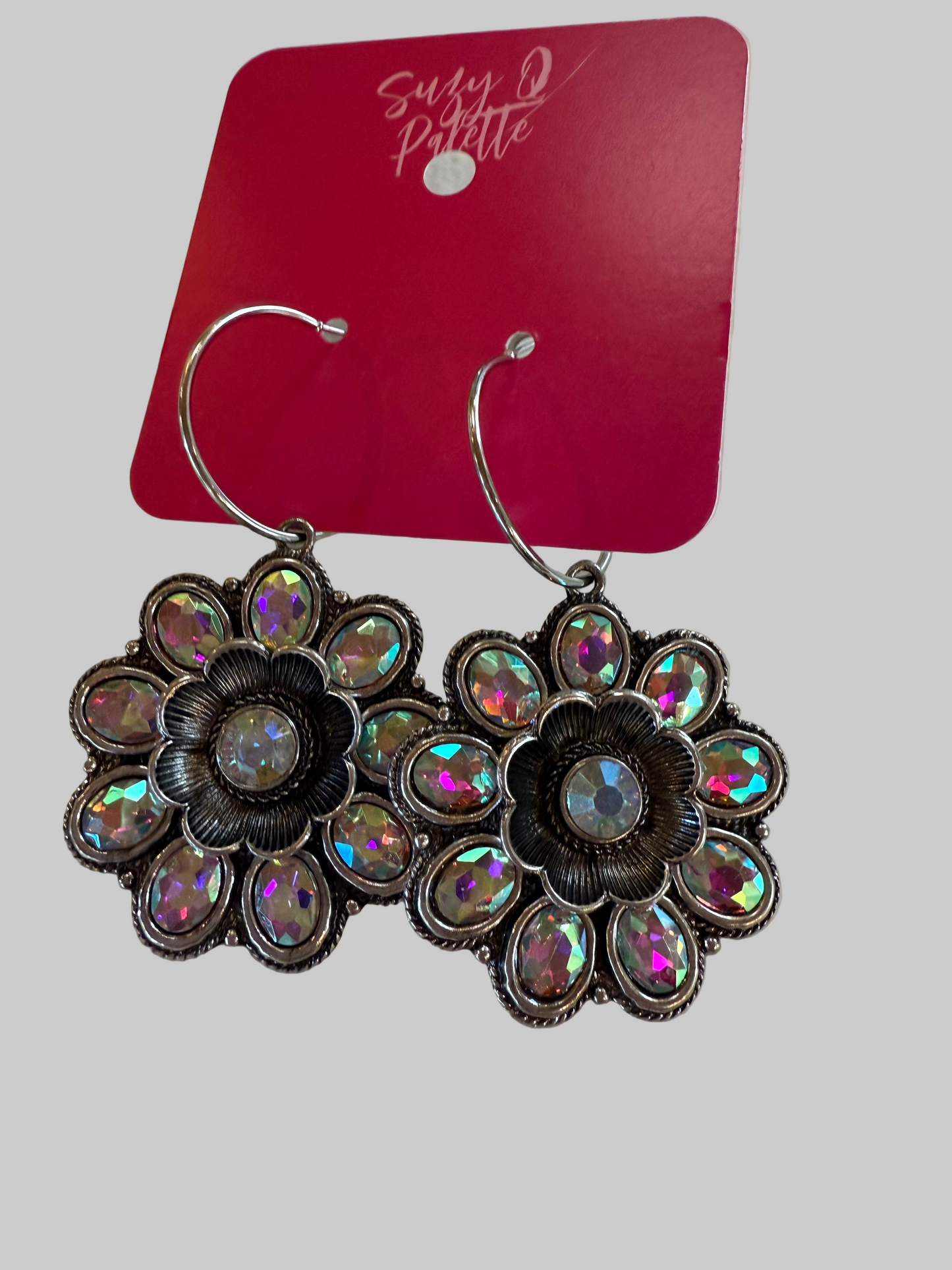AB Stone Floral Earrings