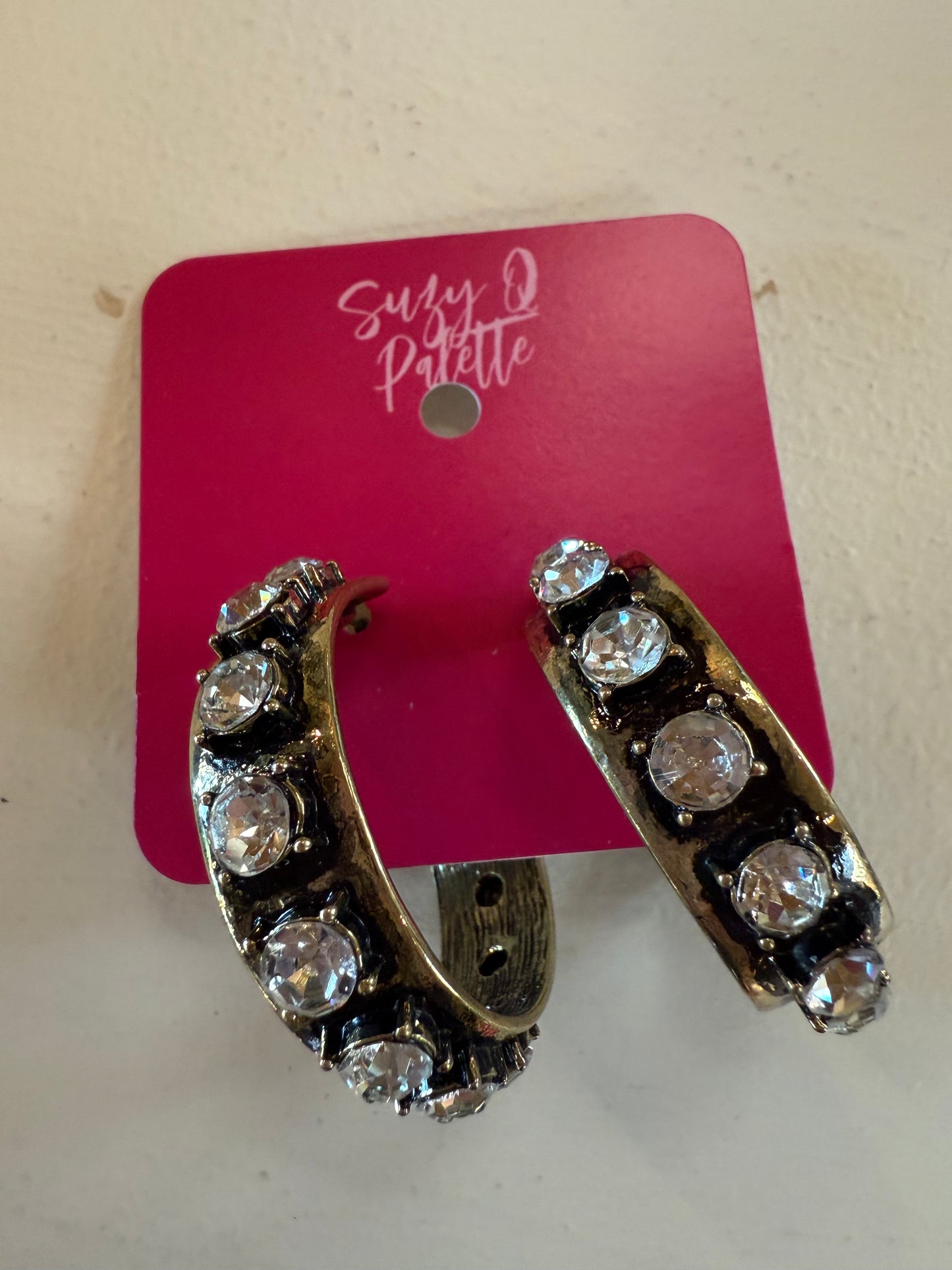 ALICE AB Stone Hoop Earrings