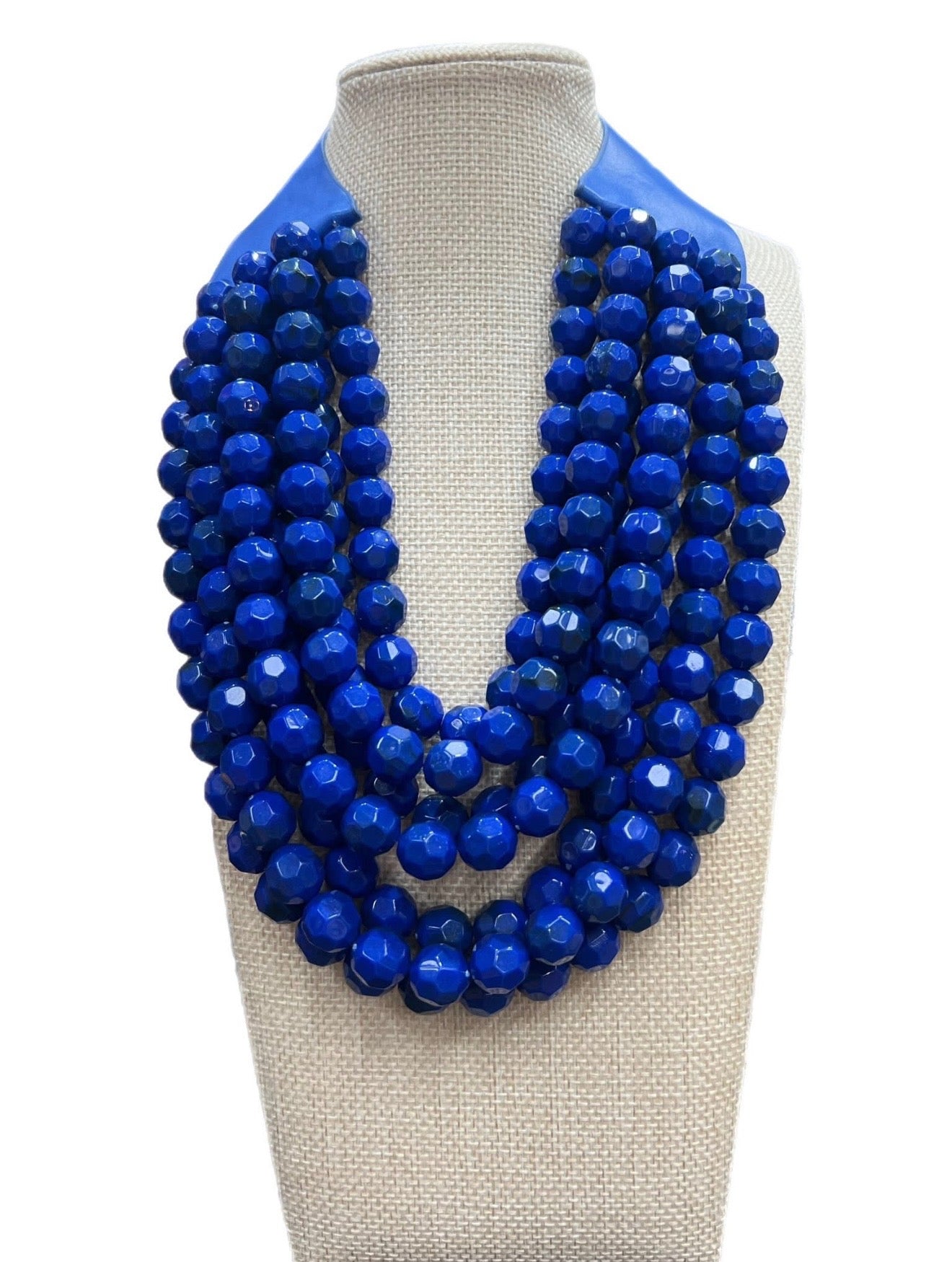 Blue Multilayer Beaded Magnetic Closure Necklace