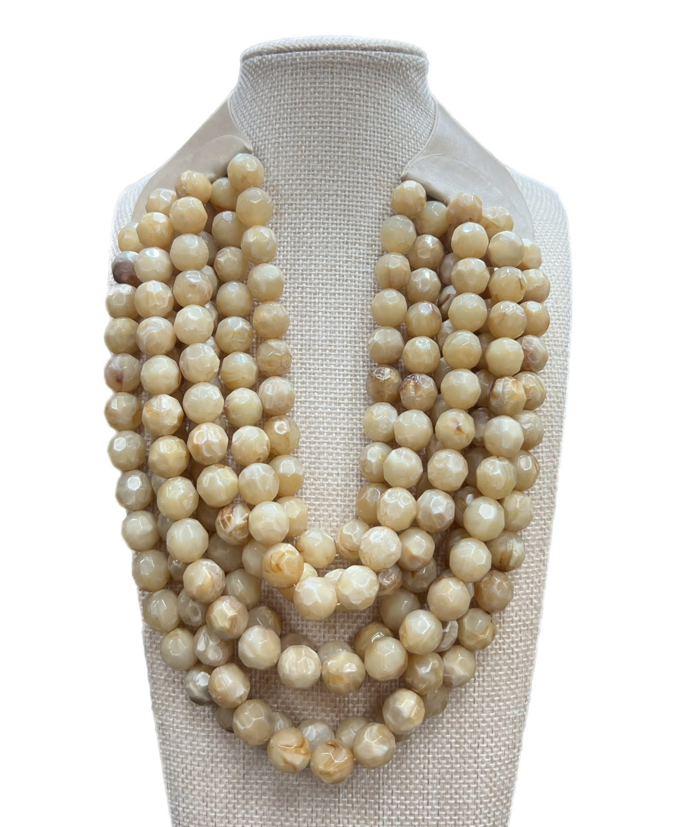 Neutral Multilayer Beaded Magnetic Closure Necklace