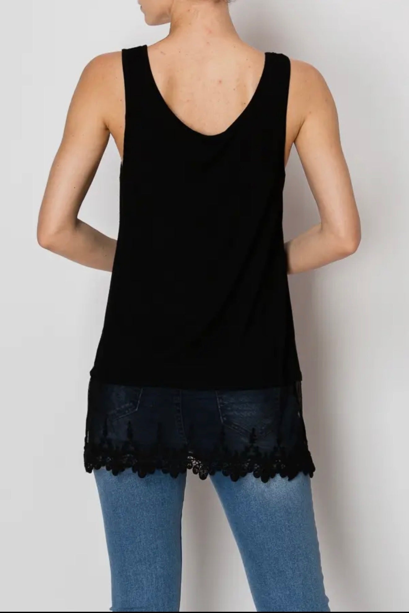 ORIGAMI Extender Lace Tank Black