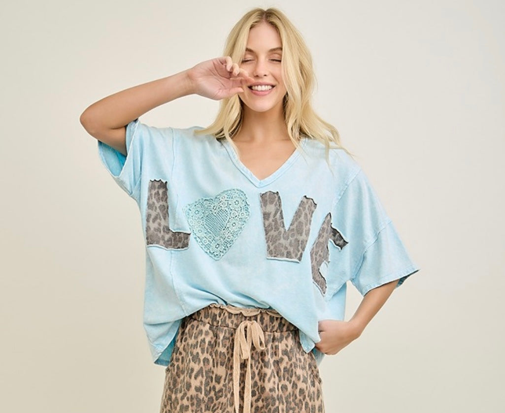 J Her Baby Blue LOVE Top