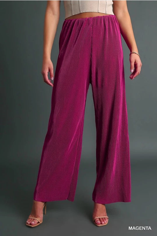 UMGEE Hot Pink Micro Pleat Pant