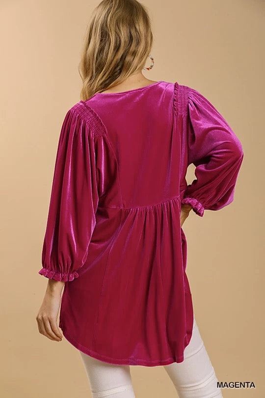 UMGEE raspberry velvet top