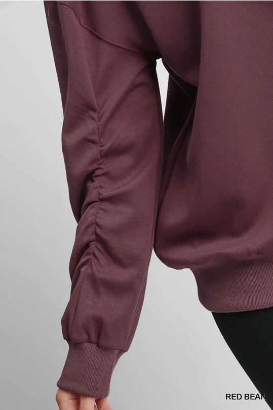 UMGEE Luxx Knit Hoodie in Red Bean