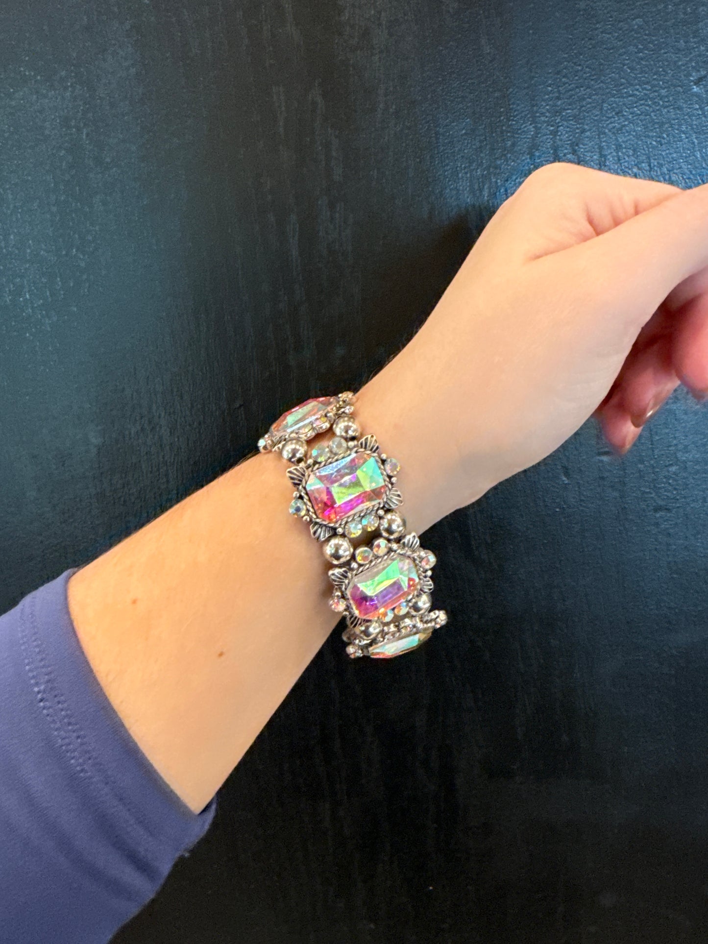 Antique Style AB Stone Stretchy Bracelet