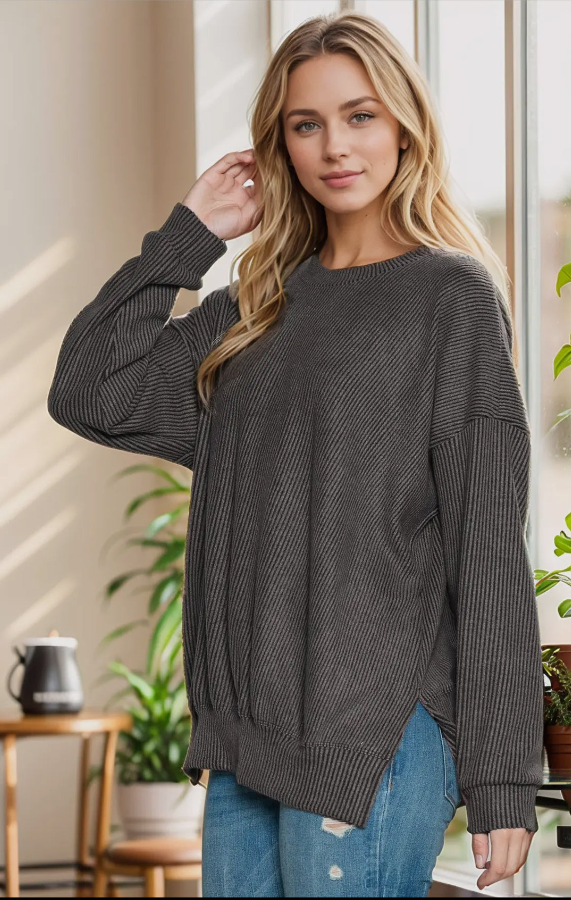 MAGIC FIT Long Sleeve Top Gray