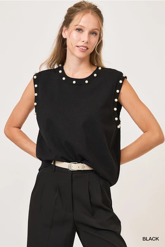 UMGEE Pearl Lightweight Sleeveless Sweater Rose