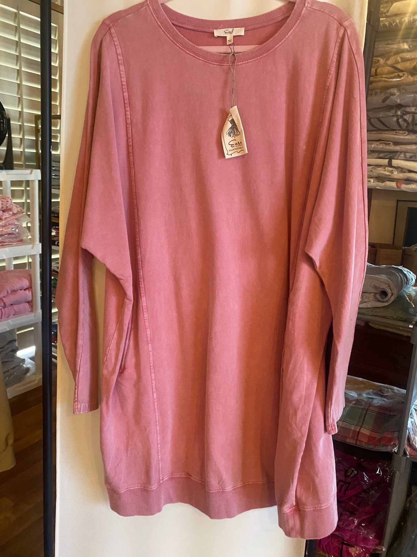 EASEL rose dolman sleeve sweatshirt dress