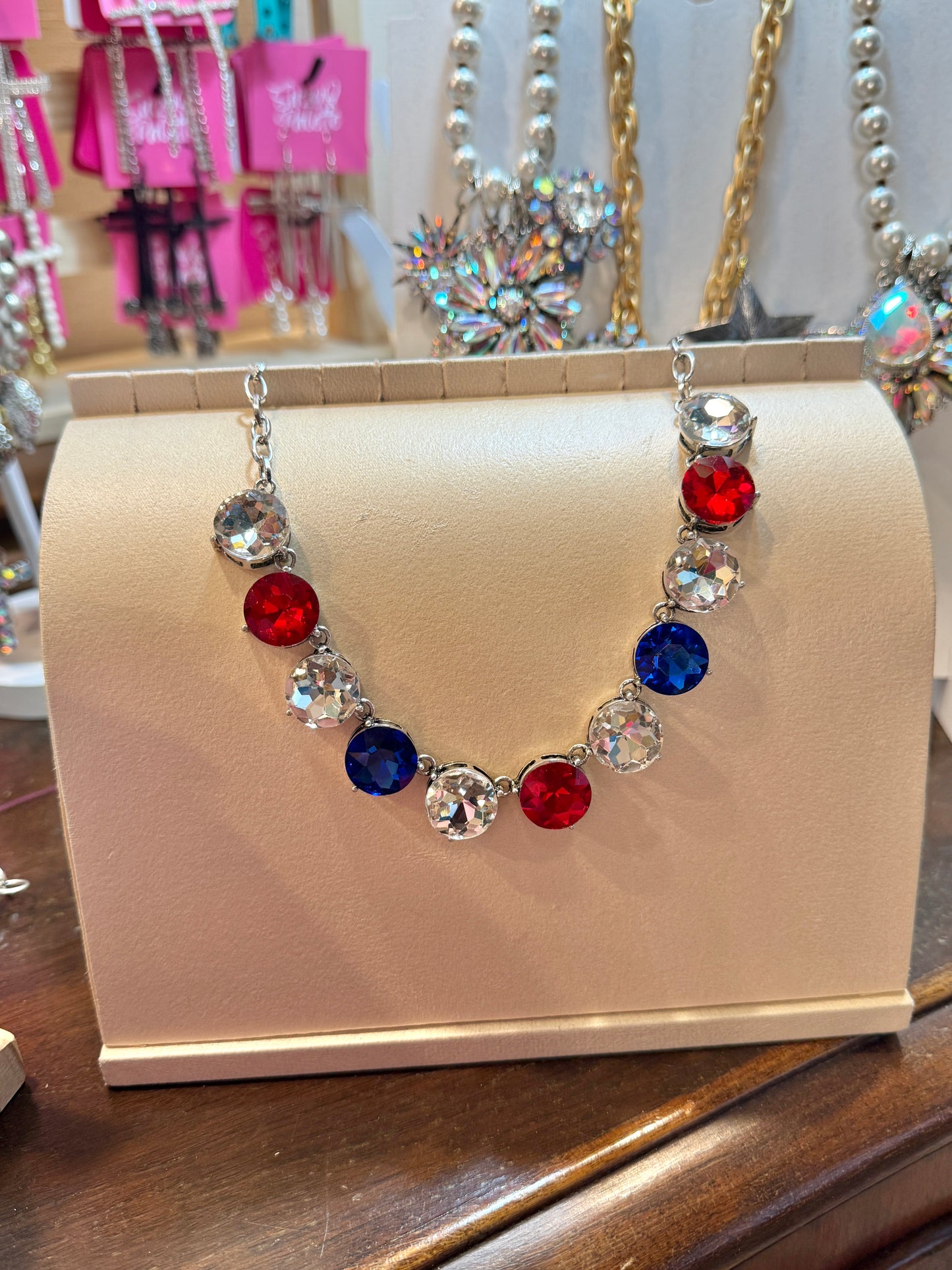 Red, White, and Blue Dime Necklace