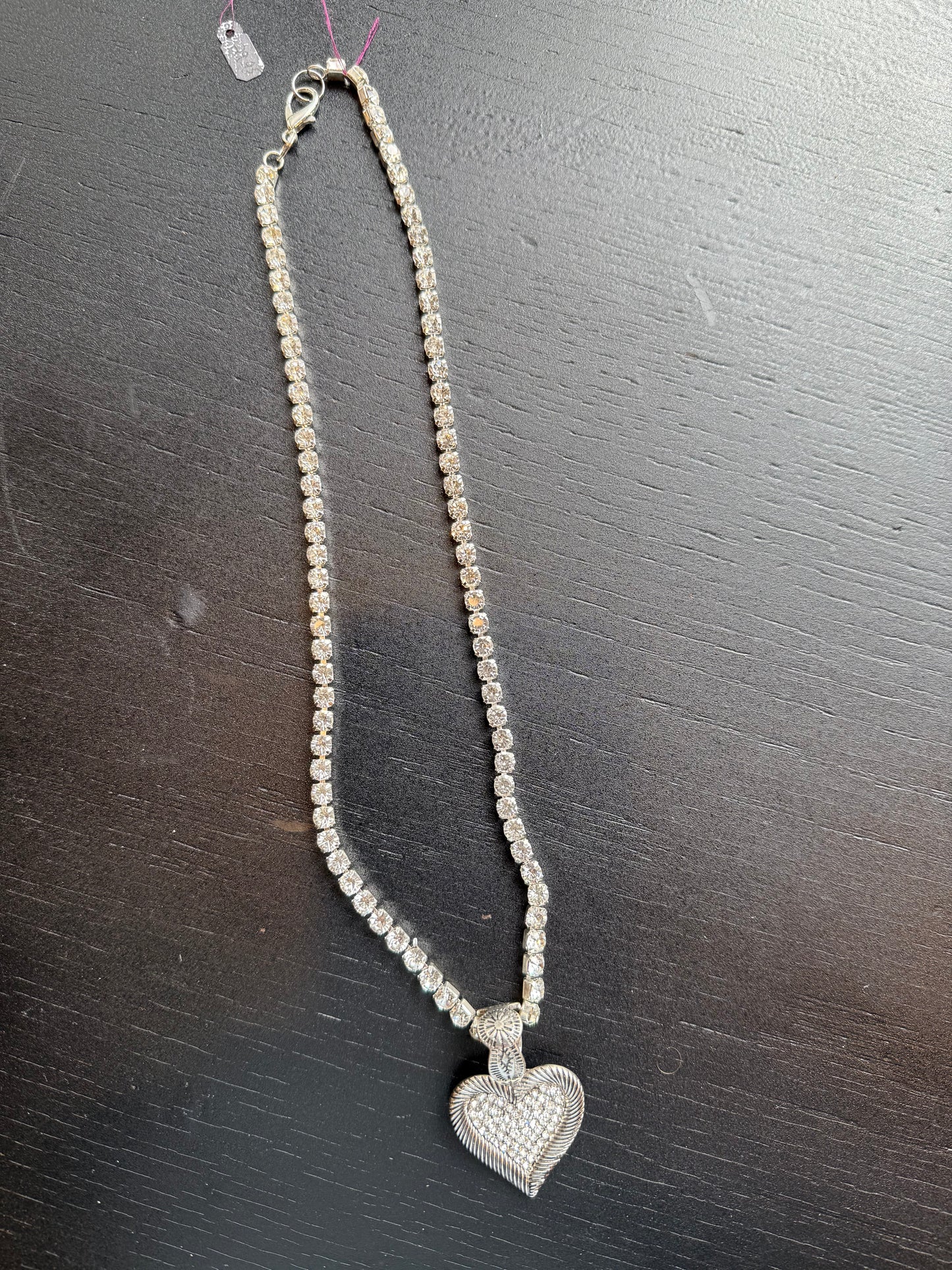 ALICE Long Crystal Heart Necklace