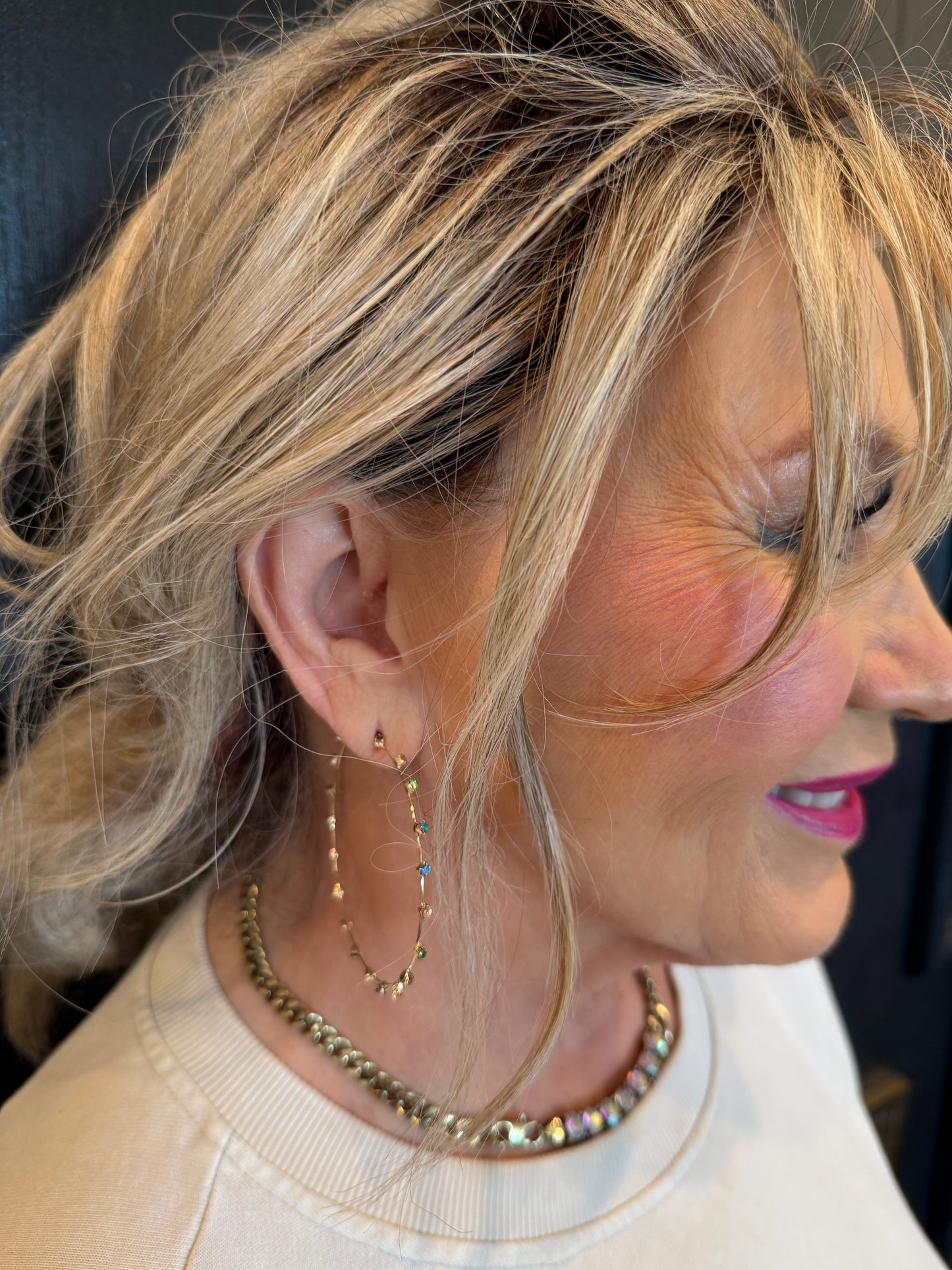 ALICE Multicolor Stone Hoop Earrings
