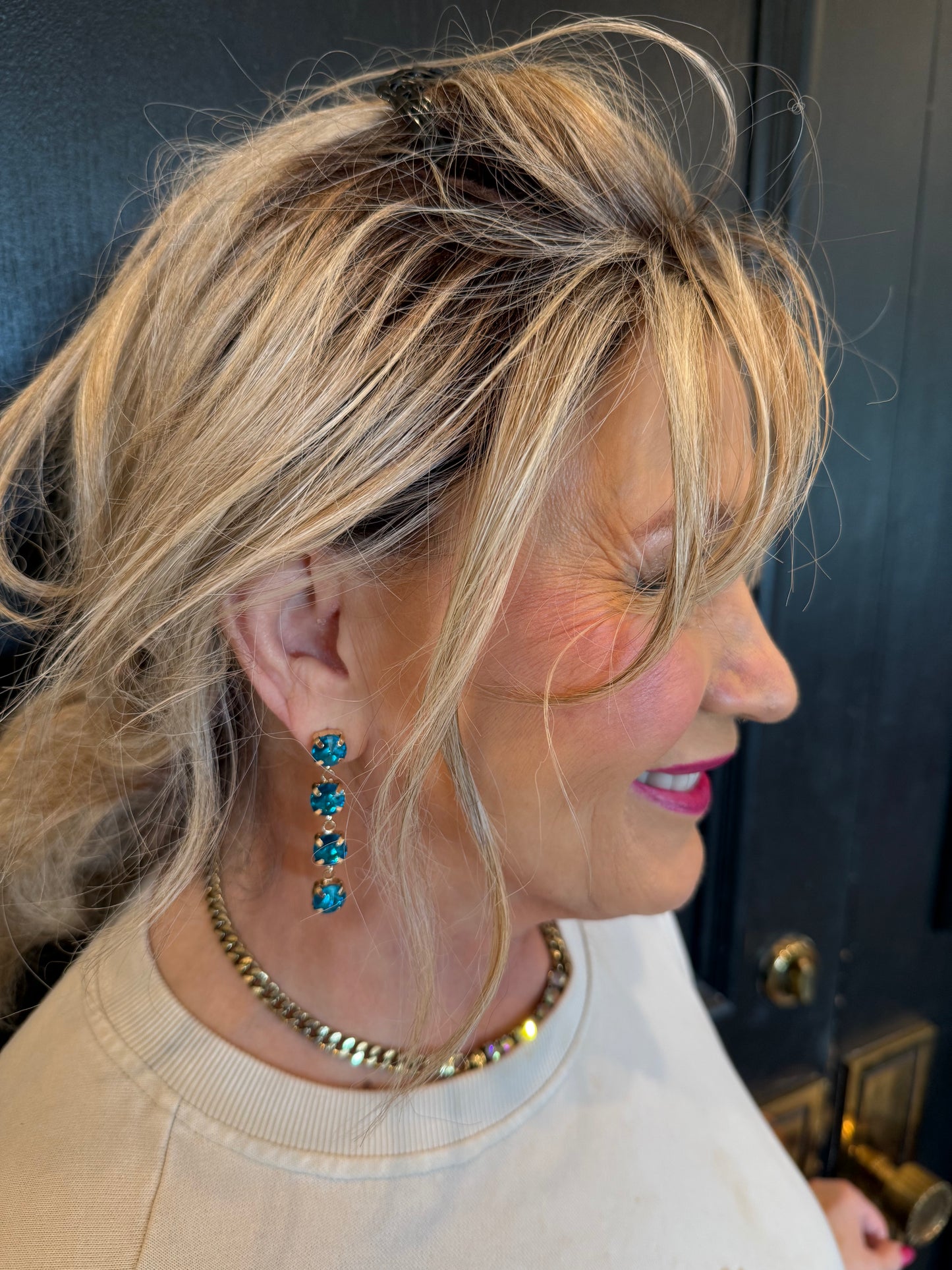 ALICE Teal Stone Earrings