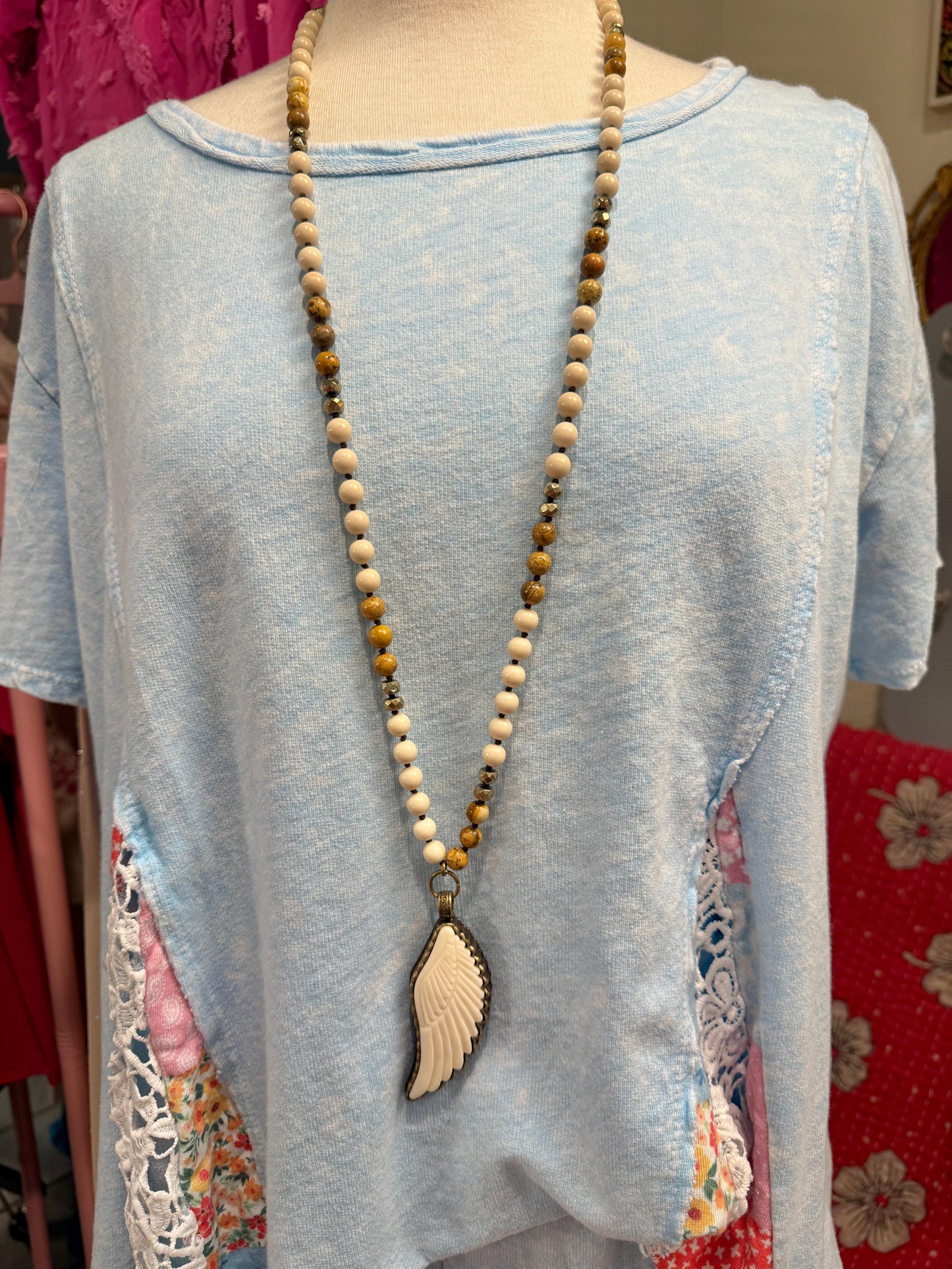Wing Gemstone Necklace