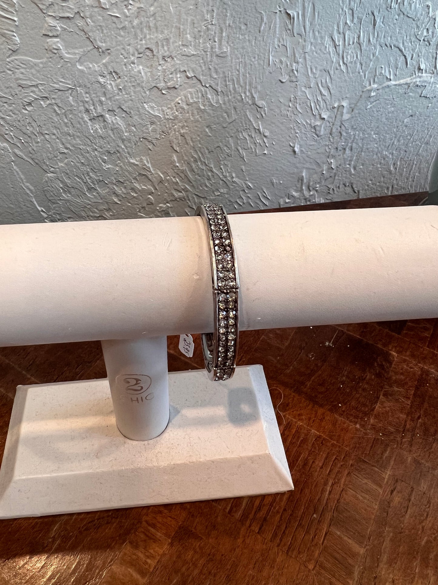 Double Row Crystal Bracelet Silver